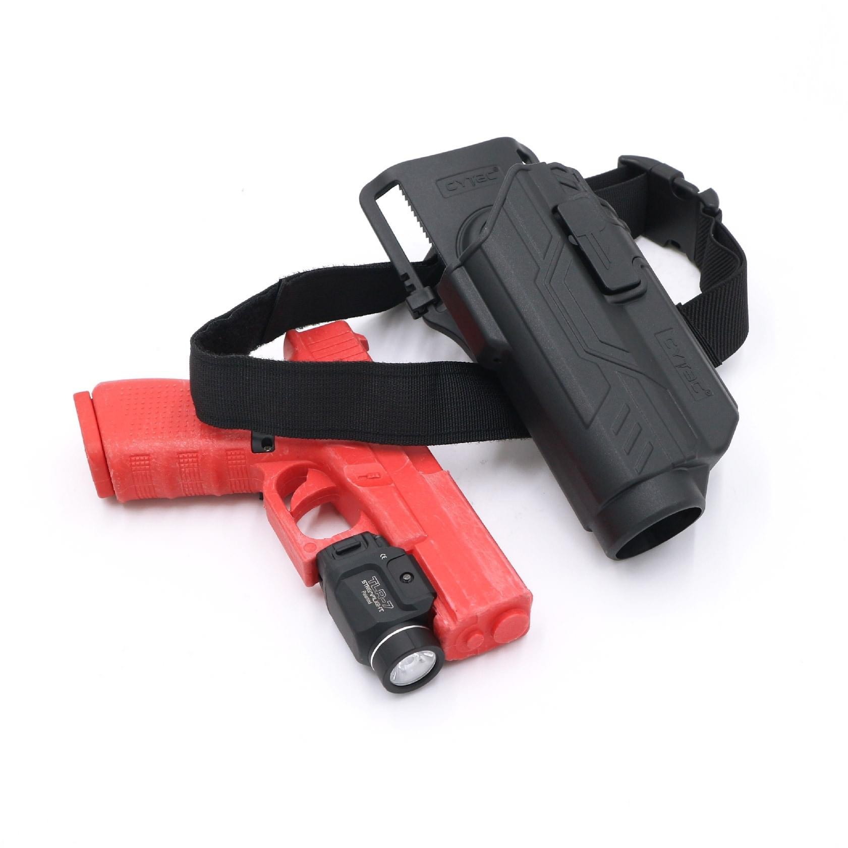 New.ซองปืน G19 ติดไฟฉาย + เพลทลดต่ำ Cytac ( Cytac G19 Light Bearing Holster with low ride belt loop ) #คุณสมบัต -ผลิตจากวัสดุ Polymer เกรดคุณภาพ -ซองถูกออกแบบให้ปลดล็อคนิ้วชี้ ใช้งานปลอดภัย ( ล็อคกับช่องคัดปลอก ) -ตัวซองสามารถปรับองศาได้ ตามความถนัด -ตัวเ