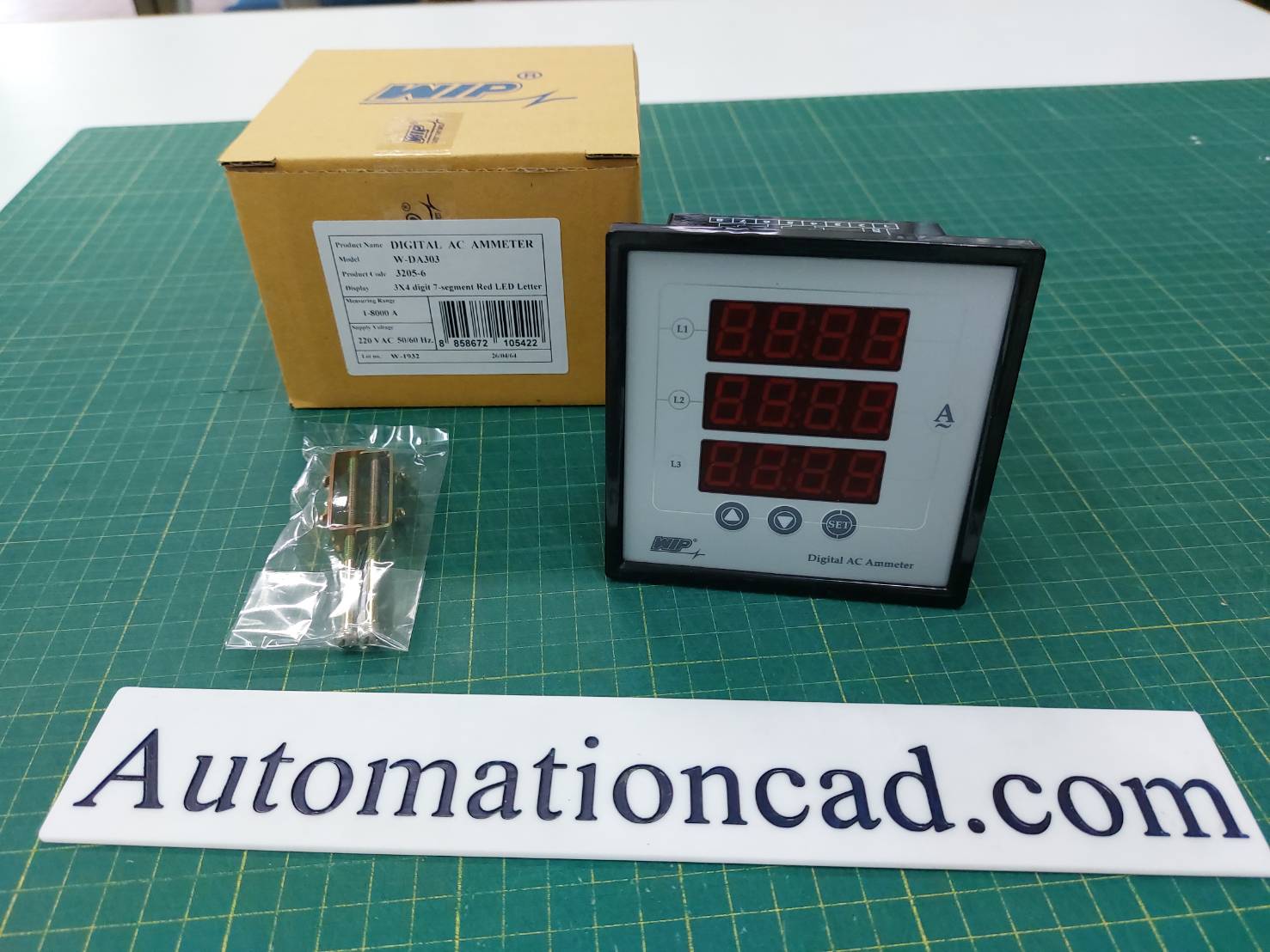 WIP ดิจิตอลแอมมิเตอร์ W-DA303 มิเตอร์วัดไฟกระแสสลับ 3 เฟส Digital AC Ammeter