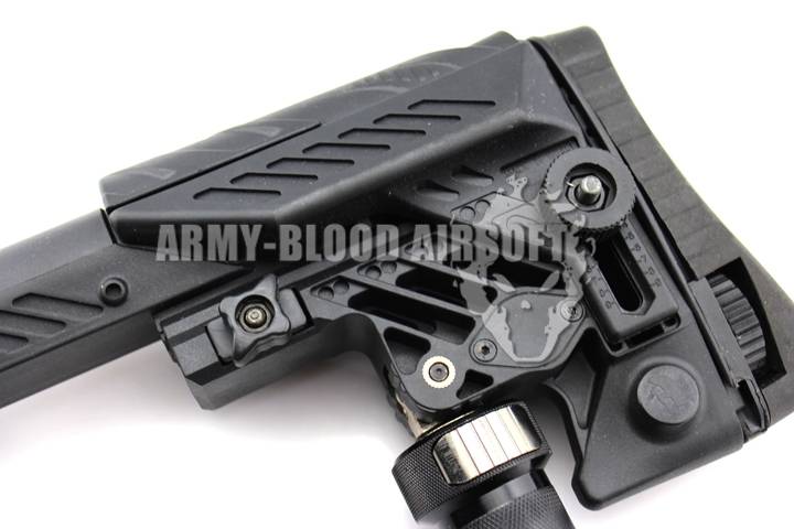 New.CAA SRS Multi Position Sniper Stock For M16/SR25/A2 GBB Rifle (A Type,Black)