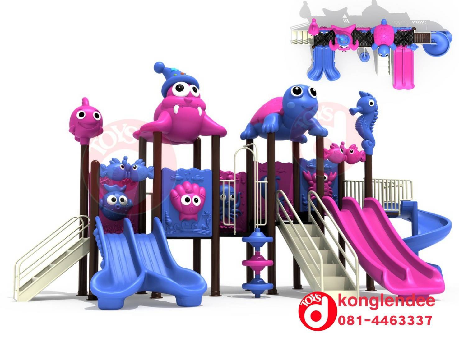 เครื่องเล่นสนาม ชุดเต่าน้อยเพื่อนสิงโตทะเลแฝด