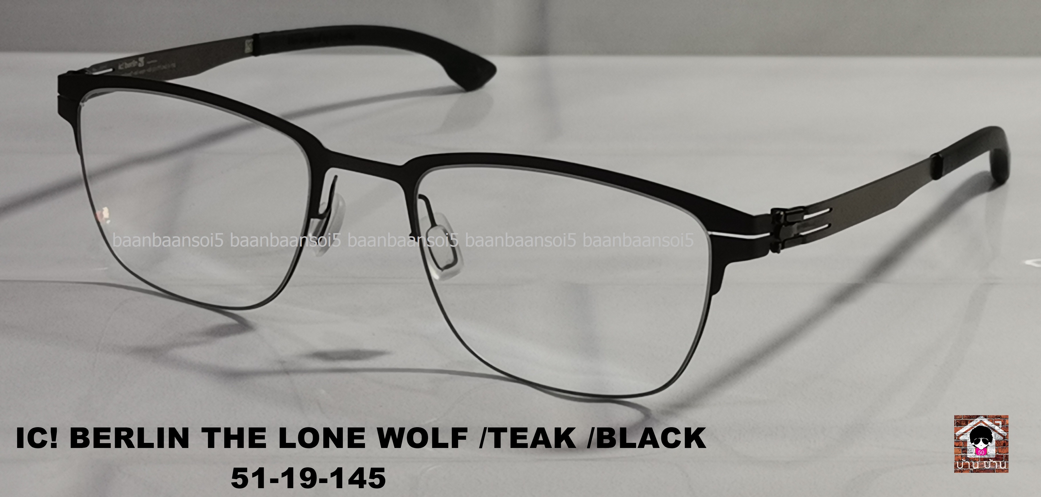 IC! BERLIN THE LONE WOLF / TEAK / BLACK โปรโมชั่น พร้อมเลนส์เปลี่ยนสี Hoya Sensity Index 1.60 ราคา 18,900 บาท