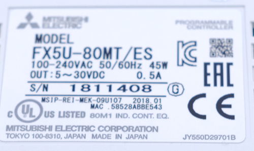 FX5U-80MT/ES PLC MITSUBISHI 40 In 40 Out 100-240VAC Output Transistor