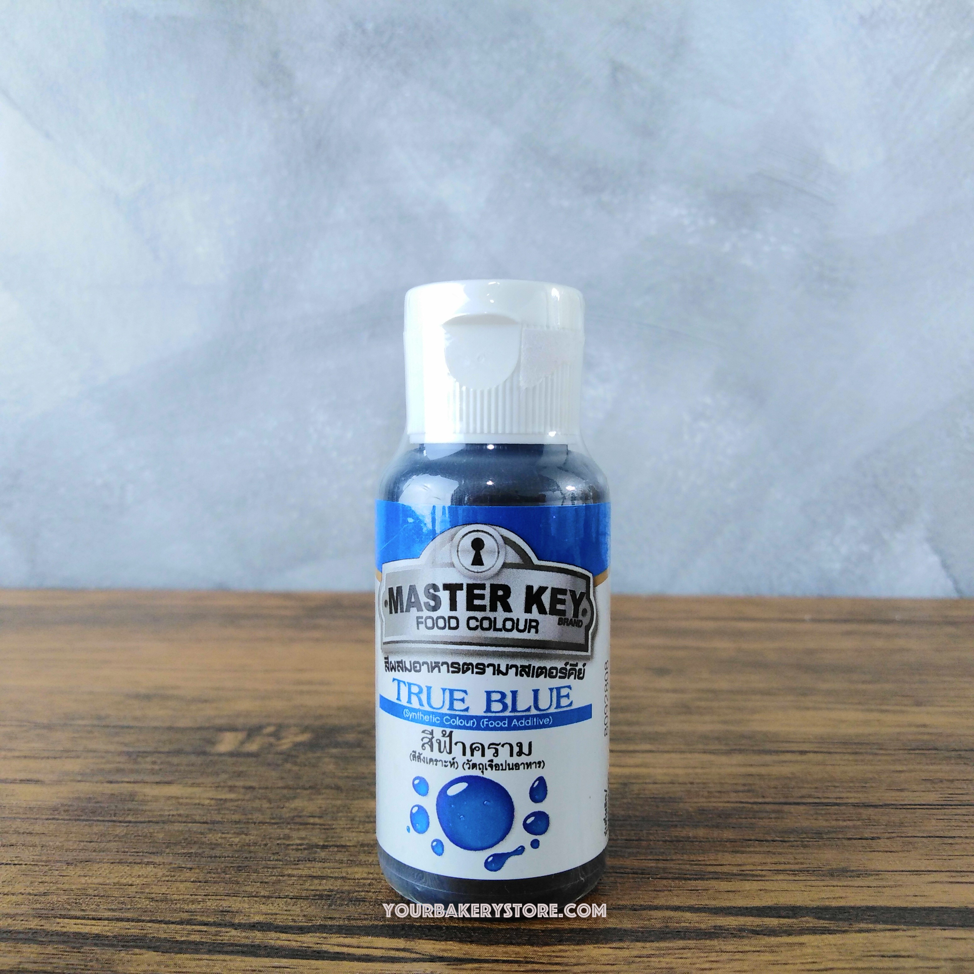 สีผสมอาหาร ตรา Masterkey สีฟ้าคราม 35ml.