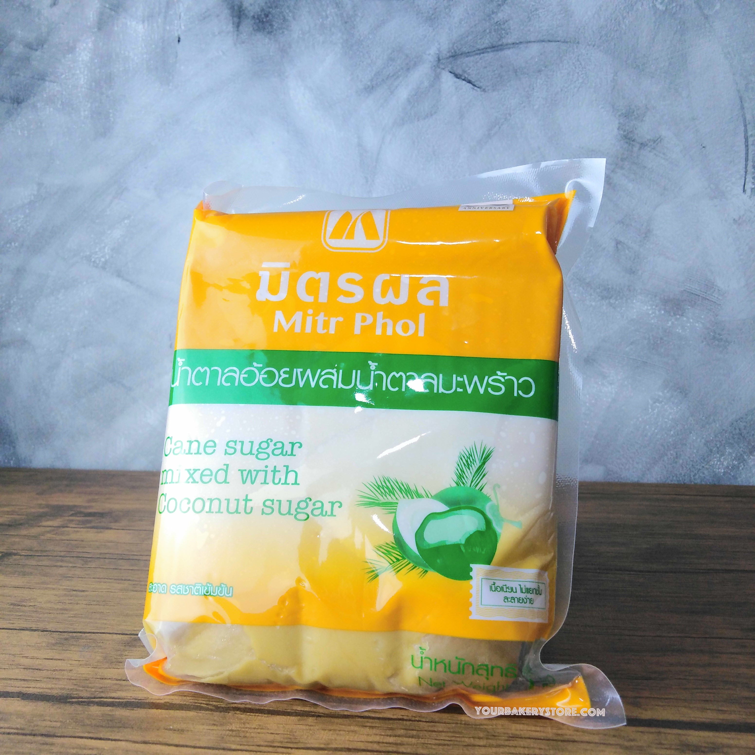 น้ำตาลอ้อยผสมน้ำตาลมะพร้าว (น้ำตาลปี๊บ) 1kg. ตรา มิตรผล