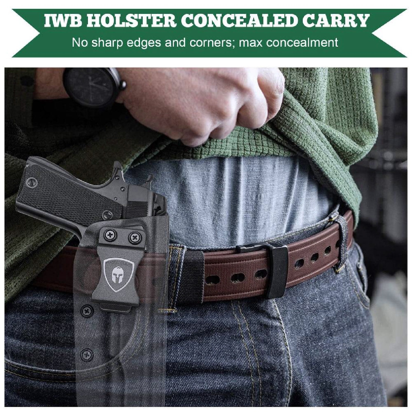 New. ซองปืนพกใน Kydex 1911 ( Warriorland ) IWB Kydex Holster (Serie B) Warriorland -ใช้สำหรับรุ่น Colt/ Kimber/ Springfield/ S&W/ Ruger/ Taurus/ Rock Island และรุ่น 1911 .45 ACP -ตัวซองผลิตจากแผ่น Kydex คุณภาพดี -ทำความสะอาดได้ง่าย ล้างคราบสกปรกออกง่าย -ค
