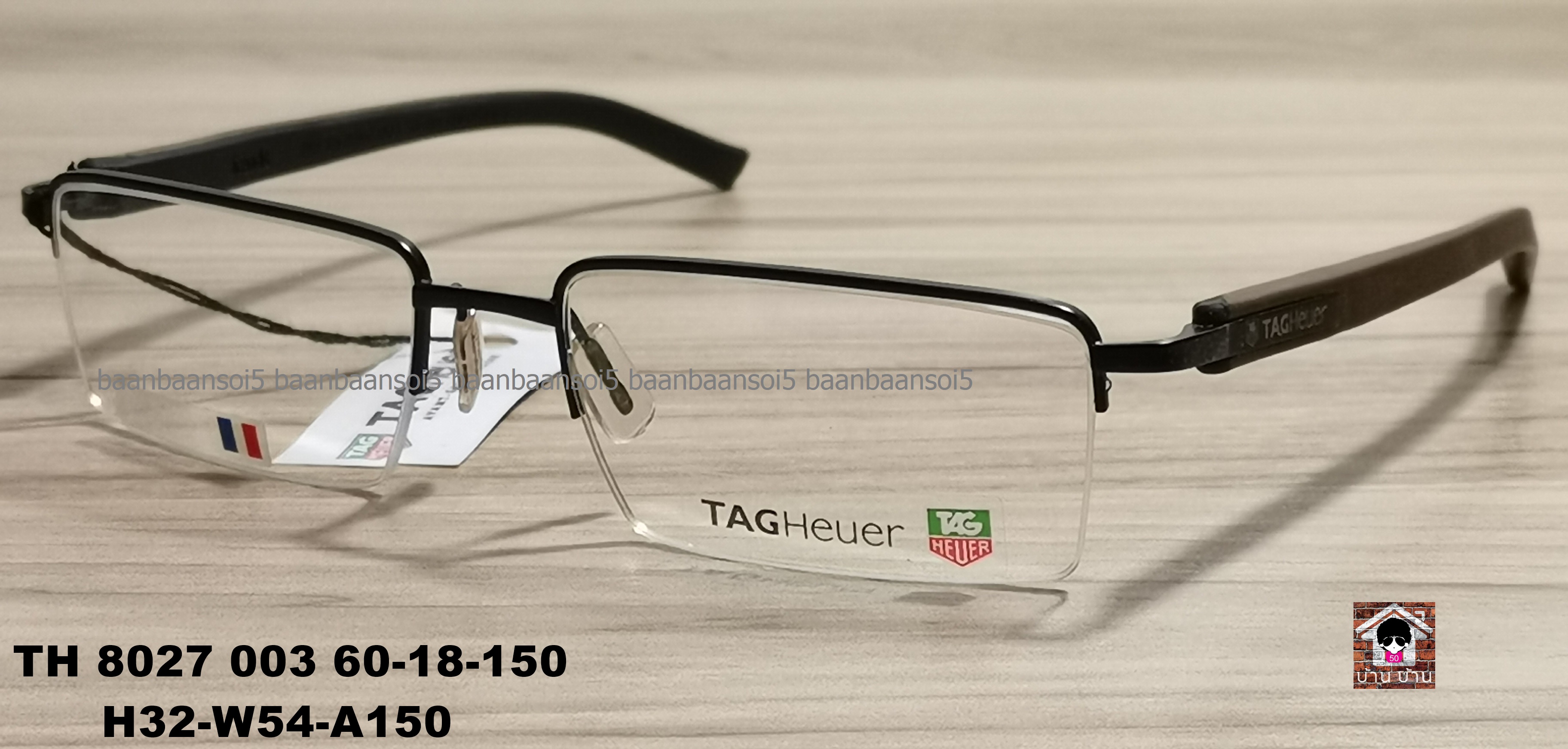 TAG HEUER TH 8207 003 Eyeglasses Authentic โปรโมชั่น กรอบแว่นตาพร้อมเลนส์ HOYA ราคา 7,900 บาท