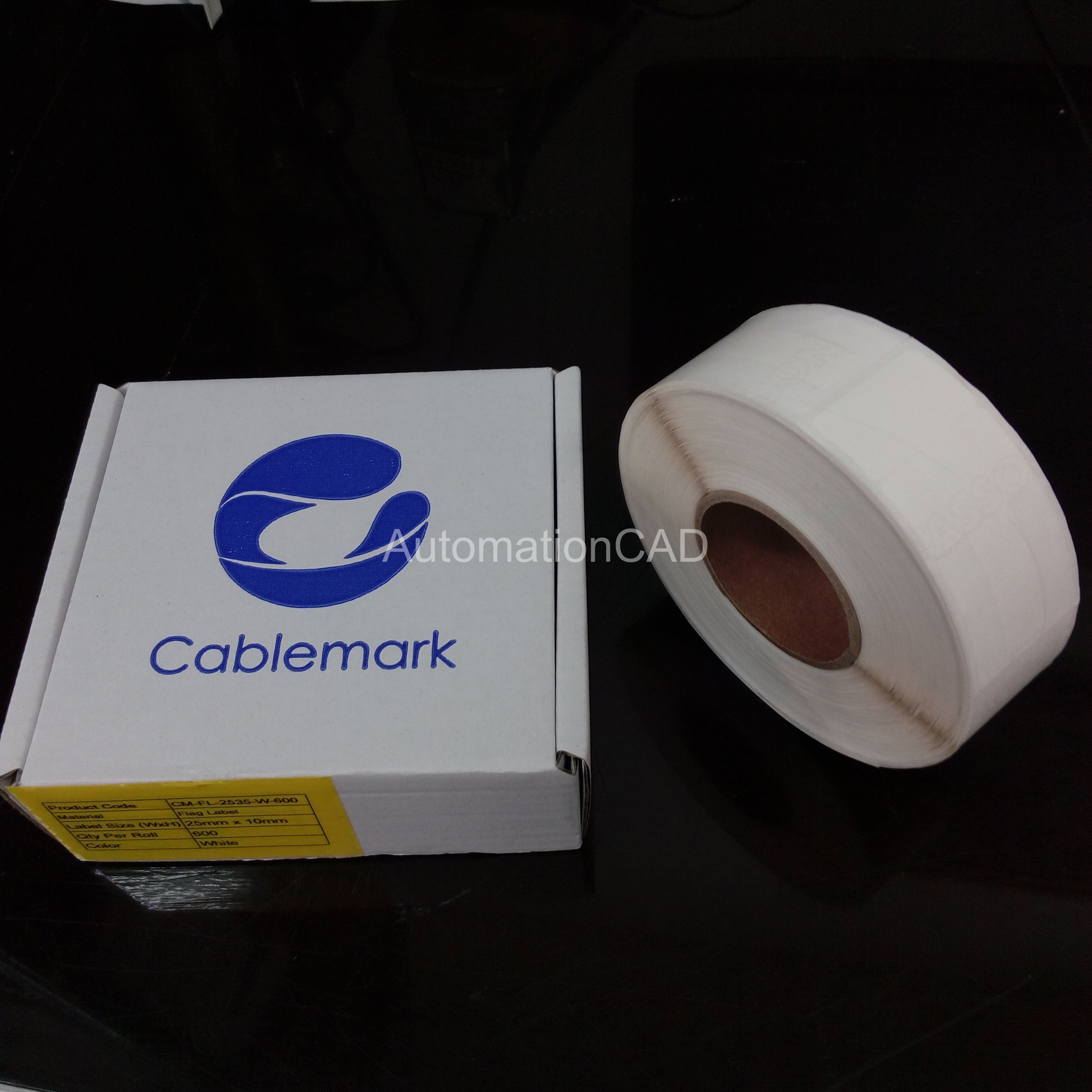 สติ๊กเกอร์มาร์คสายไฟ แบบธง 25mm x 10mm หางสั้น เบอร์มาร์คสายไฟ CABLE MARKER