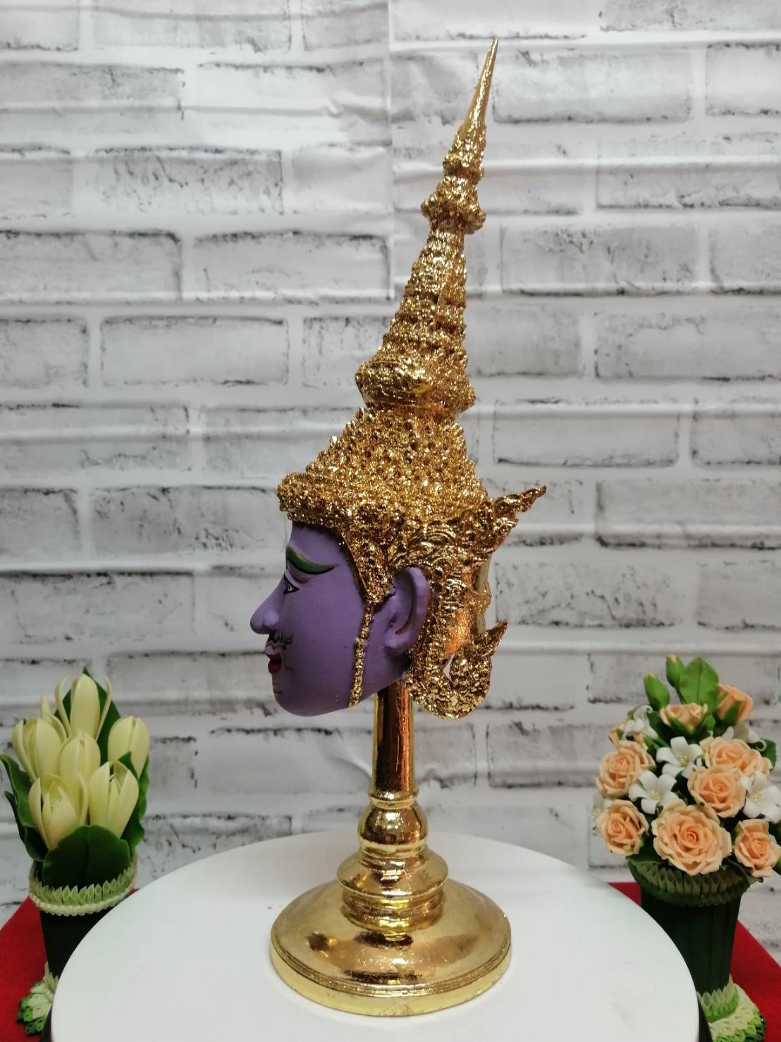 เศียรครู พระนารายณ์ ขนาด 5 นิ้ว พร้อมฐานปิดทอง