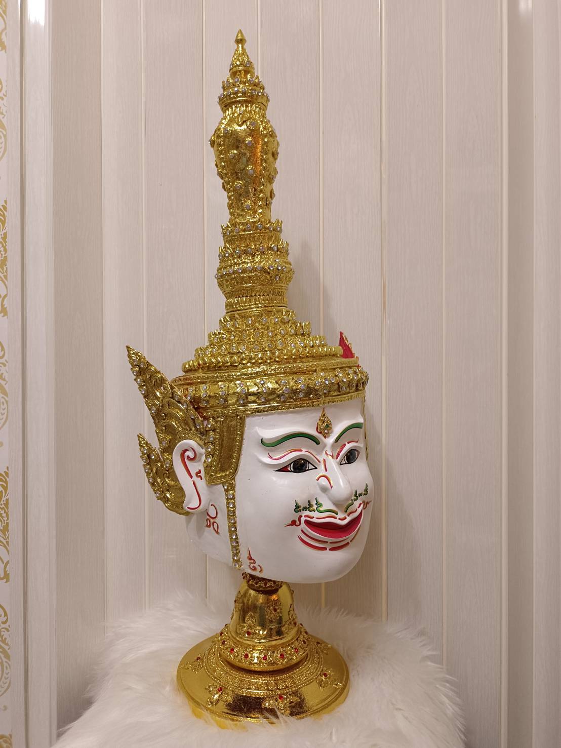 เศียรครู พระอิศวร ขนาดครอบ พร้อมฐานไม้อัดสีแดงฟรี