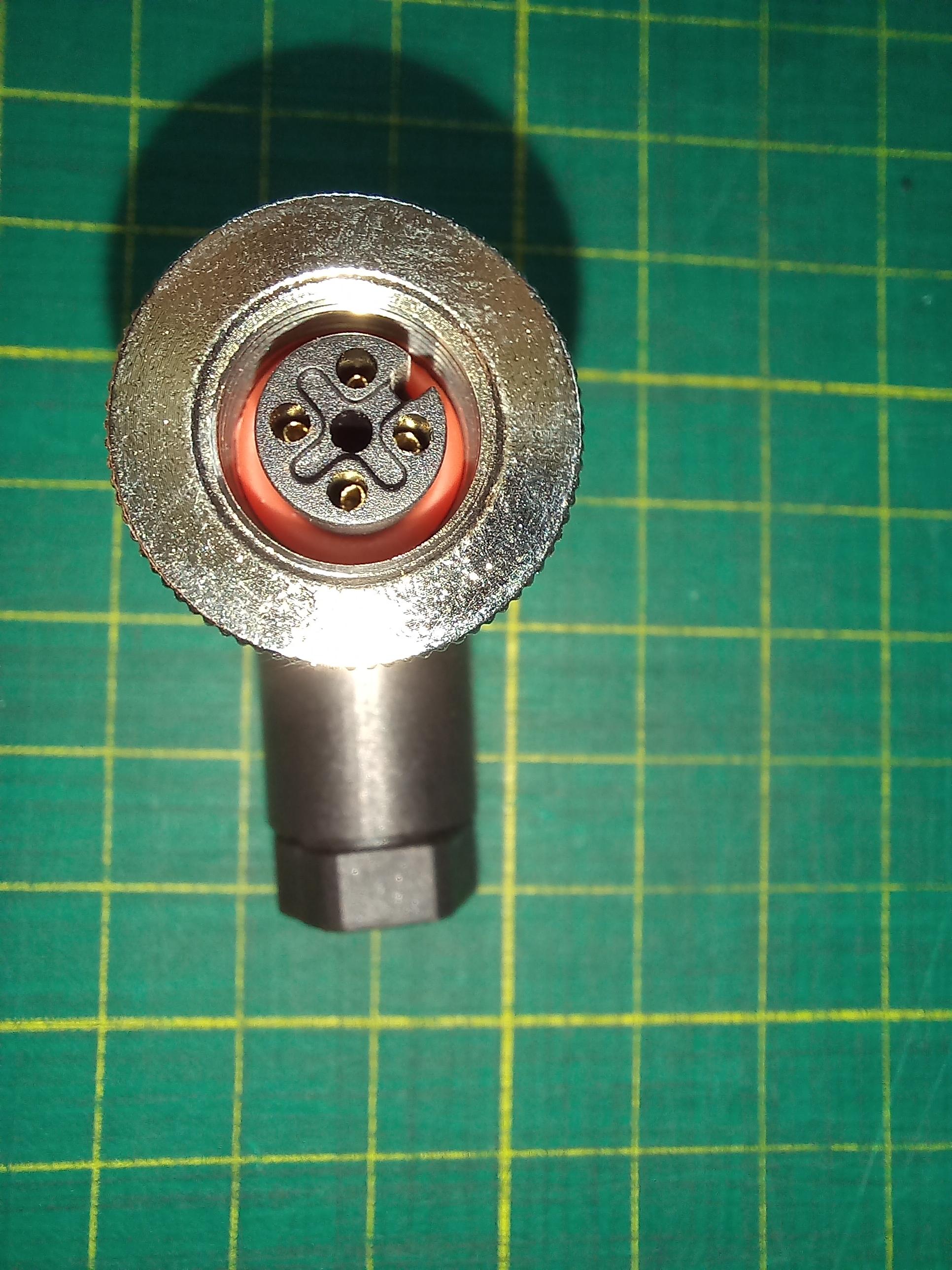 หัวคอนเนคเตอร์ M12 4Pins แบบงอ 90 ํ ตัวเมีย Connector