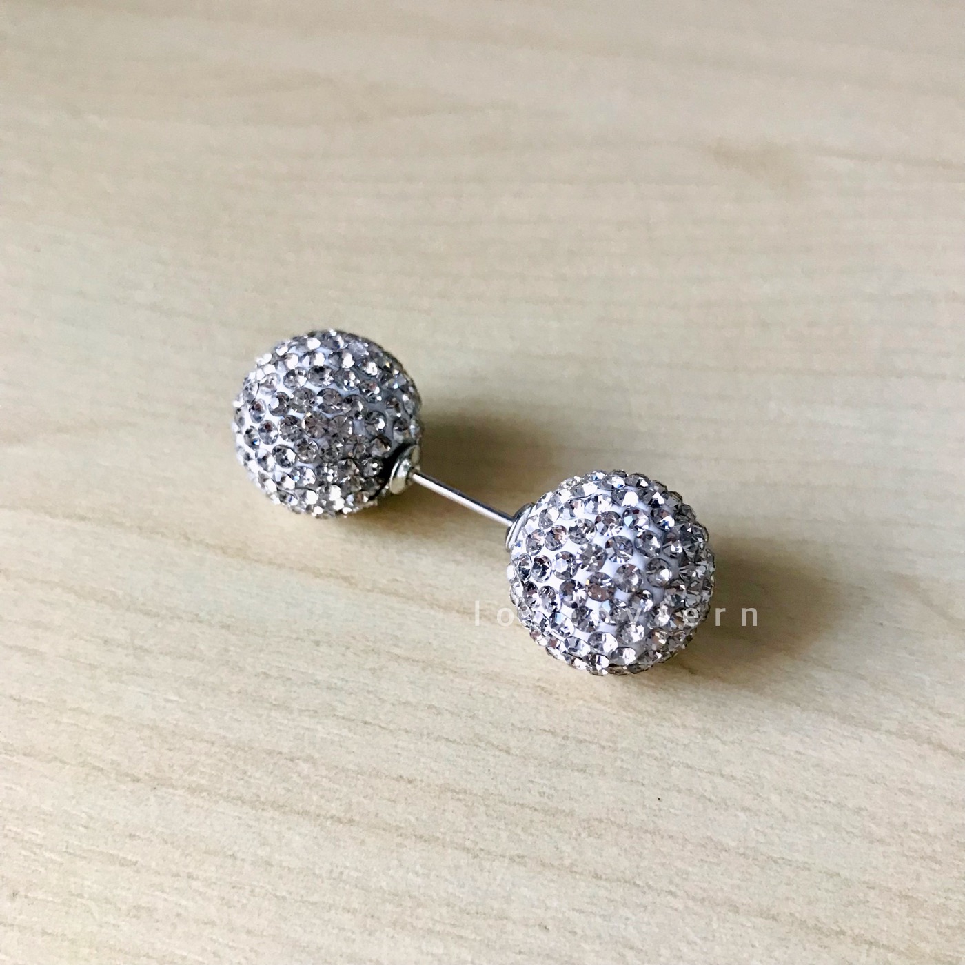 เข็มกลัดเสียบ stick pin คริสตัลบอลสวย คริสตัลแท้-สีขาว เล่นไฟสวยวิบวับ บอล 16 mm หรู หวาน เรียบเก๋ๆ ความยาว 4.2 cm #MadeinKore #stickpin