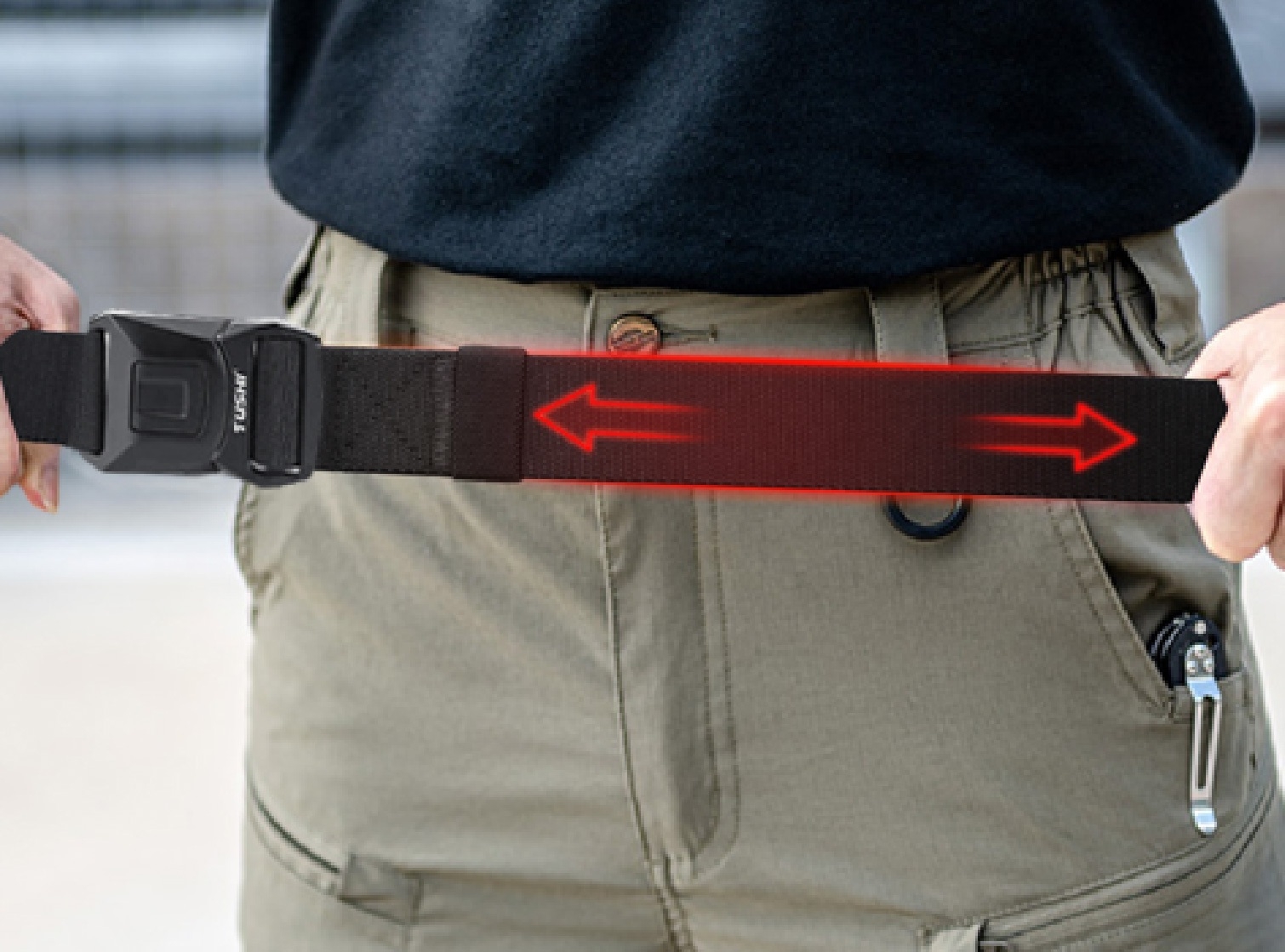 (red flag)เข็มขัดปลดไว #908 Quick Release Belt 🔱 หัวเข็มขัดผลิตจากโลหะอัลลอยด์ 🔱 ใช้งานง่าย ล็อค-ปลดล็อค ไว 🔱 สายเข็มขัดผลิตจาก Nylon ผสม elastic rubber 🔱 สายมีความยืดหยุ่นในตัวเอง ใส่กระชับ 🔱 สายมีความแข็ง สามารถเก