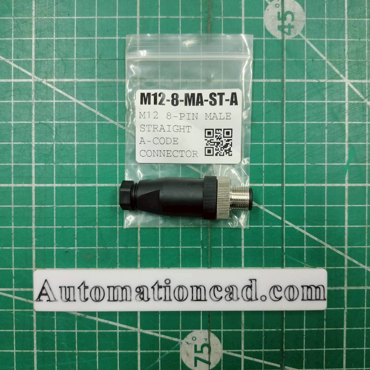 หัวคอนเนคเตอร์ M12 8Pins แบบตรง ตัวผู้ Connector