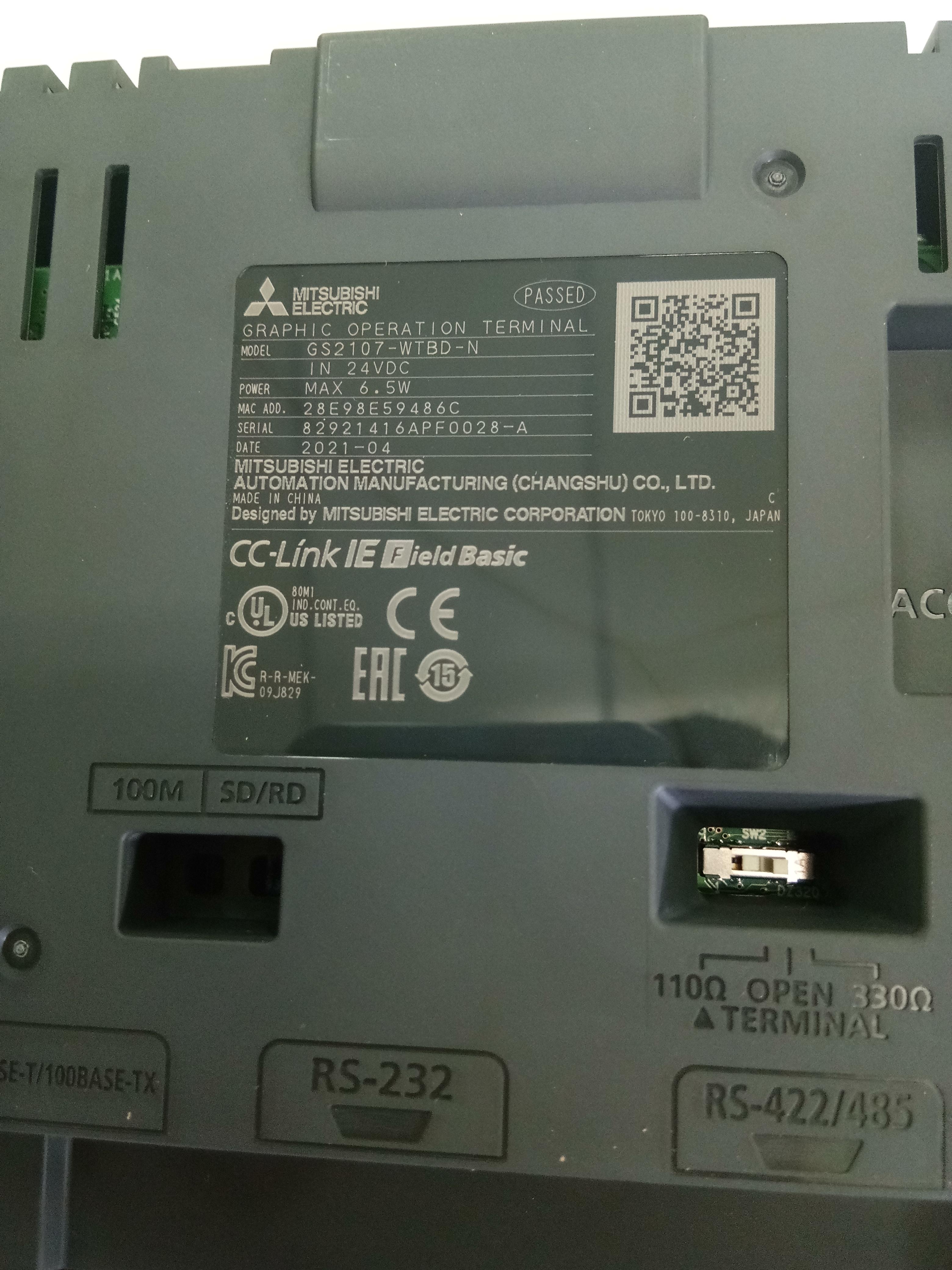 จอTOUCHSCREEN MITSUBISHI รุ่น GS2107-WTBD-N หน้าจอ 7 นิ้ว เชื่อมต่อ PLC