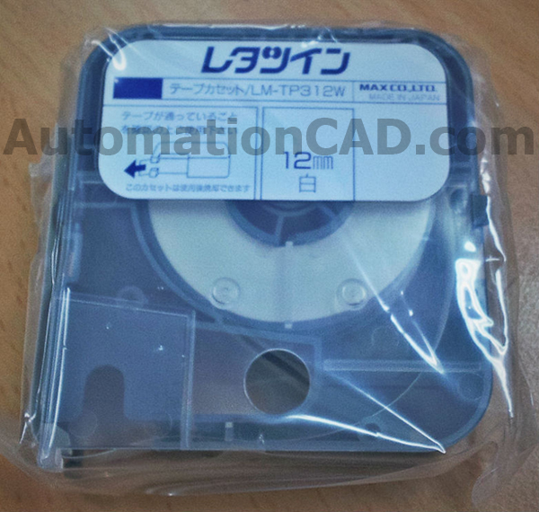 สติ๊กเกอร์ LABEL TAPE รุ่น LM-TP312W with CASSETTE WHITE 12 mm. ยาว 8 m ใช้กับ MAX LETATWIN
