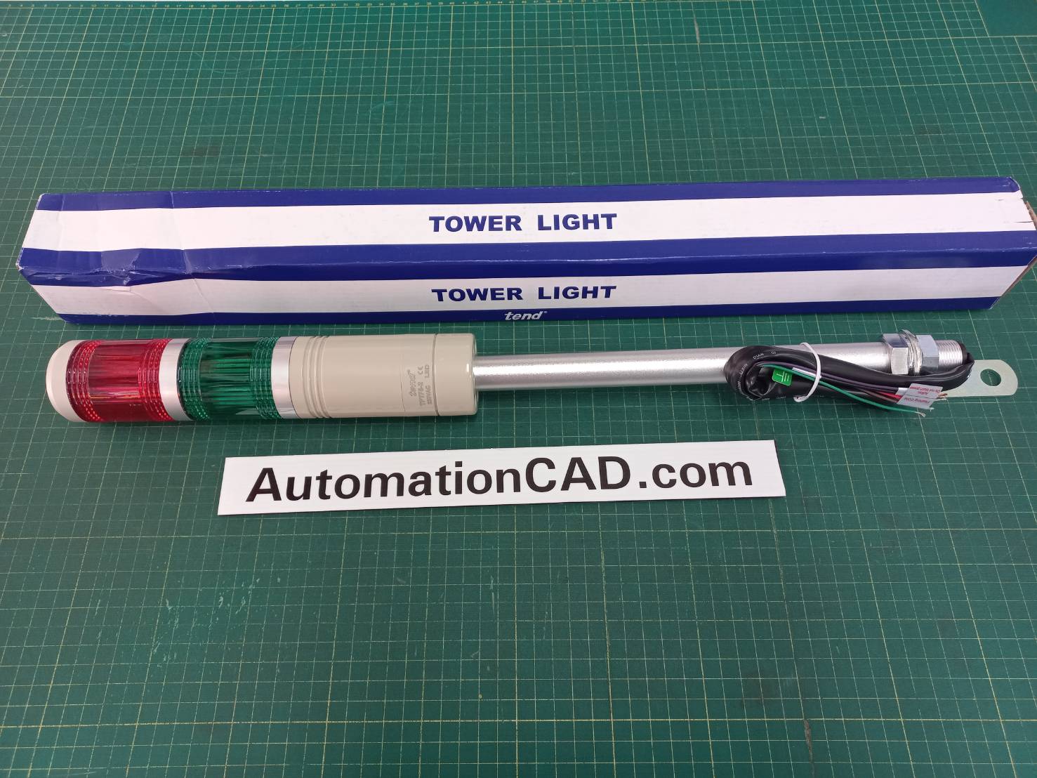 ทาวเวอร์ไลท์ไฟ 2 ชั้น แดง/เขียว ∅50 mm 220VAC TEND ไฟติดต่อเนื่อง ไฟกระพริบ Tower Light