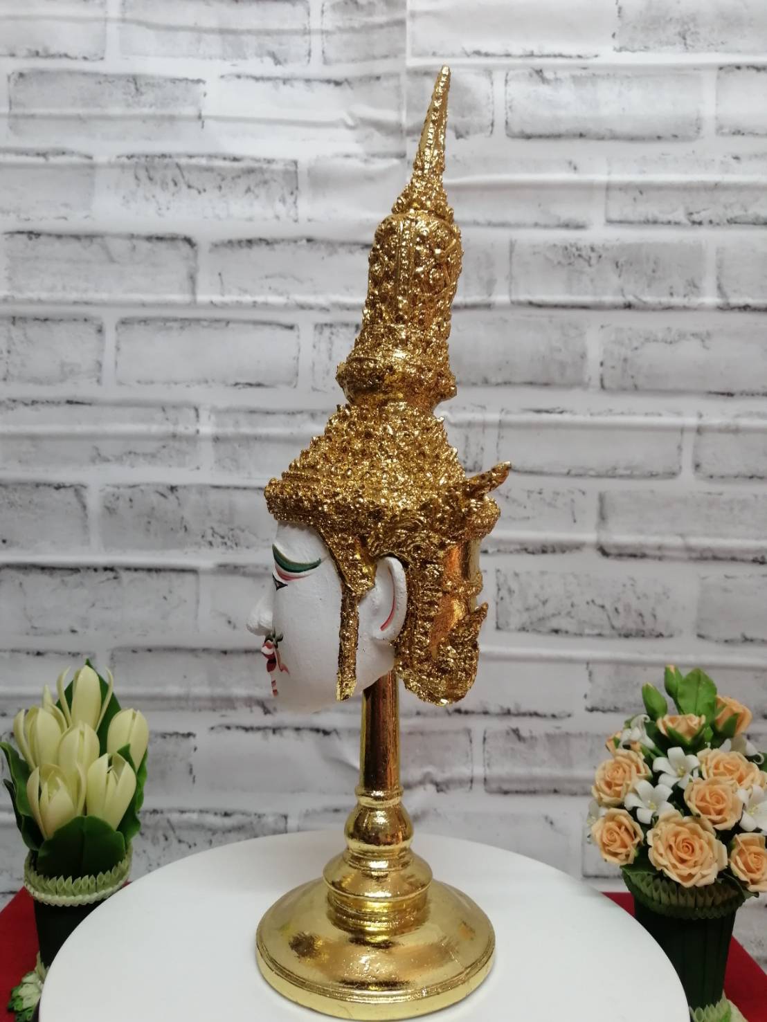 เศียรครู พระอิศวร ขนาด 5 นิ้ว พร้อมฐานปิดทอง