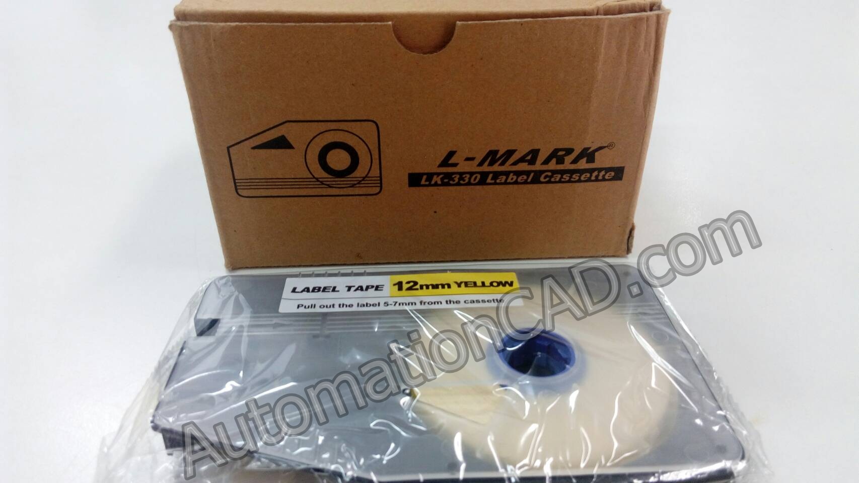 สติ๊กเกอร์ Label 12mm. Yellow ใช้กับเครื่องพิมพ์ฮอตมาร์ค L-mark รุ่น LK330