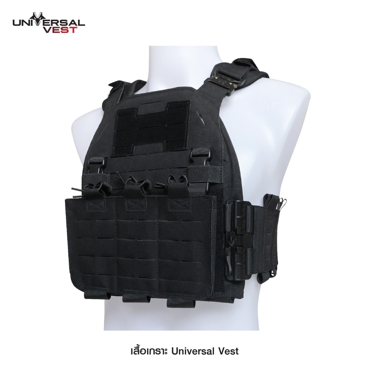 (clapping hands)สินค้ามาใหม่ค่ะ (clapping hands) (fire)เสื้อเกราะ Universal Vest ( Universal Vest ) ♣ ผลิตจากผ้า Nylon 1000D เกรดคุณภาพ ♣ ติดตั้งชุดปลดไว 3 จุด ใช้งานสะดวก ♣ สายโอบข้างยางยืด มีช่องใส่แม็ก 5.56, วิทยุสื่อสาร หรืออุปกรณ