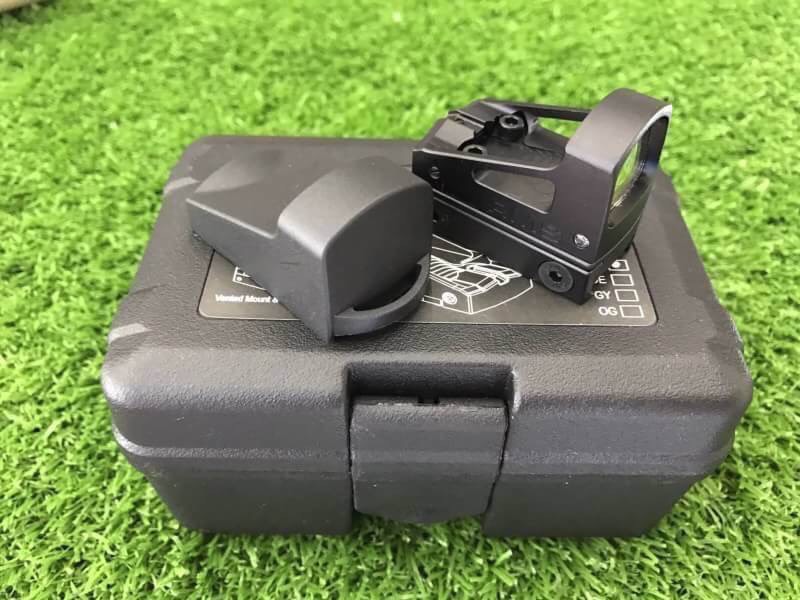 New.GB RMS Reflex Mini Red Dot Sight With Vented Mount and Spacers For Airsoft Glock Pistol Aluminium Black NGA1323 ติดกับปืน GLOCK 17 / 18 / 19 และ ปืนยาว M4 CMMG .22 ราคาพิเศษ