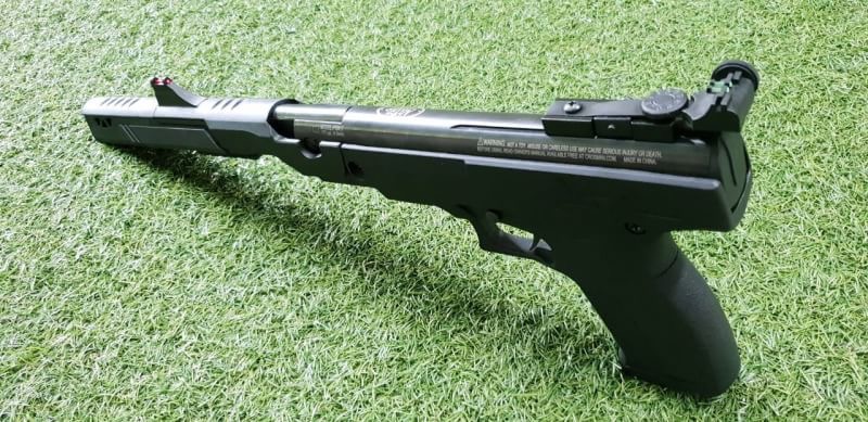 ปืนอัดลมสั้นระบบหักลำ ปืนอัดลมBenjamin ปืนอัดลมเบอร์1 Benjamin Trail NP Mark II .177cal. Air Pistol ปืนอัดลมเบอร์1 ✔Gun Weight น้ำหนัก 3.44 ✔Overall Length ความยาว 16" ✔Rail รางจับกล้อง 11mm dovetail ✔Mechanism Gas piston