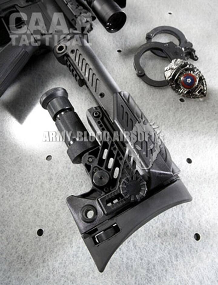New.CAA SRS Multi Position Sniper Stock For M16/SR25/A2 GBB Rifle (A Type,Black)
