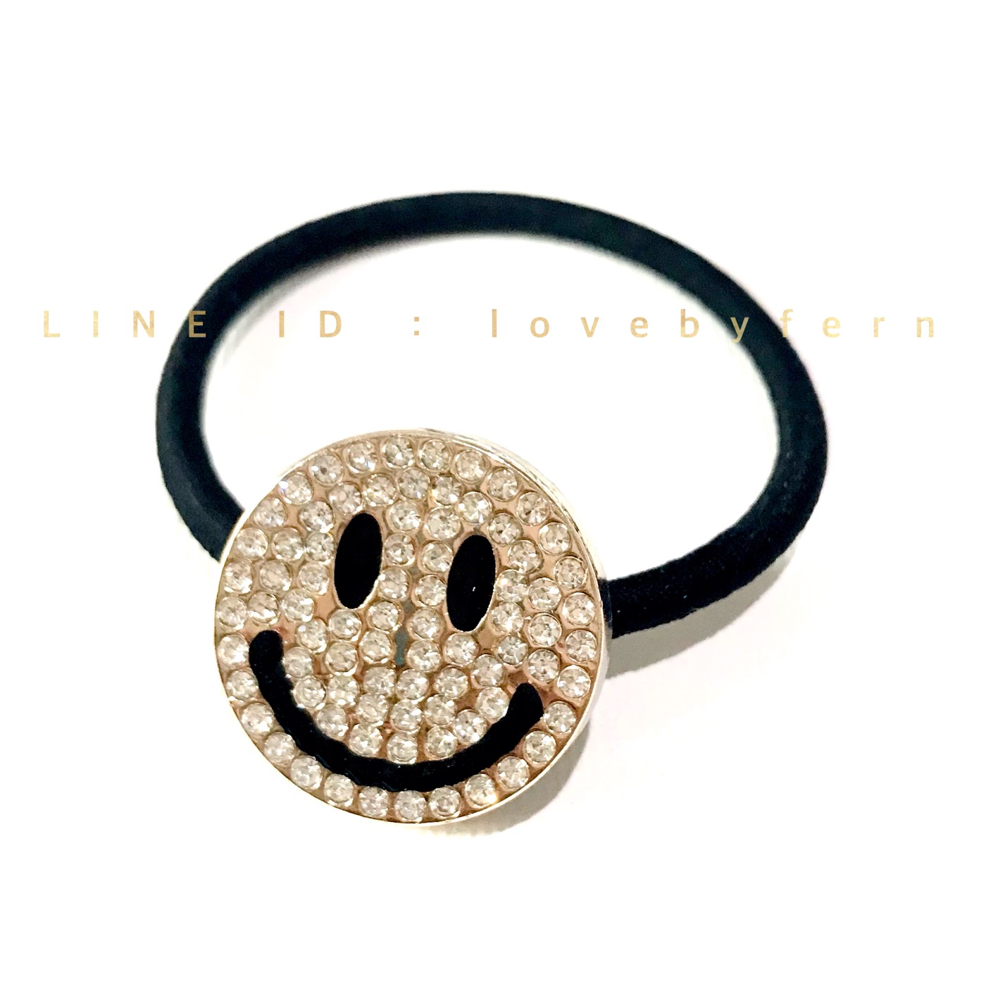ยางรัดผมเกาหลี แต่ง smile เพชร 2.5 cm งานน่ารัก สวยเก๋ มินิมอล #MadeinKorea #ยางมัดผมเกาหลี