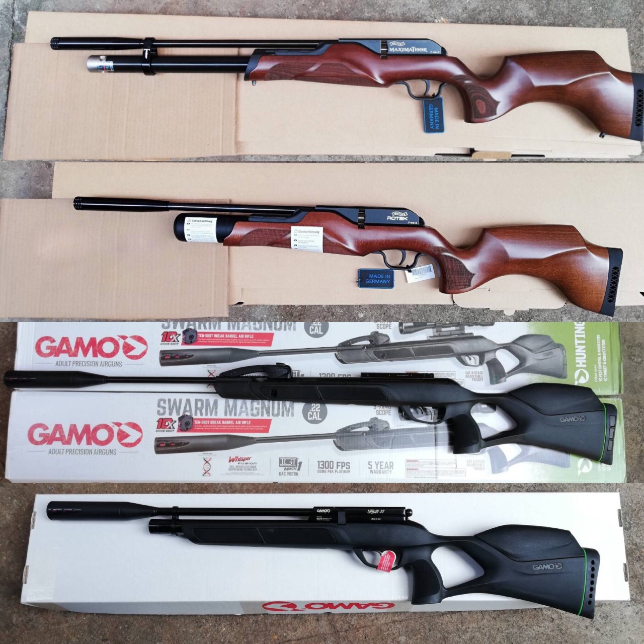 1:Crosman​ Fury ราคา​ 18,000​บาท​ 2:Benjami​n​ Titan ราคา​ 20,000​บาท​ 3:Crosman​ Valiant ราคา​21,000​ บาท​ 4:Gamo​ wild​cat ราคา​ 21,000​ บาท 5:Gamo​ Hornet​ maxxim ราคา​ 21,000​ บาท 6:Benjami​n​ Ironhide SBD​ ราคา​ 17,000​ บาท 7:Swiss Arms​ Tac1 ราคา​18