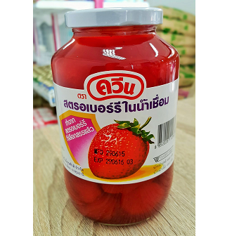สตรอเบอร์รี่ในน้ำเชื่อม ตรา Queen 580g.