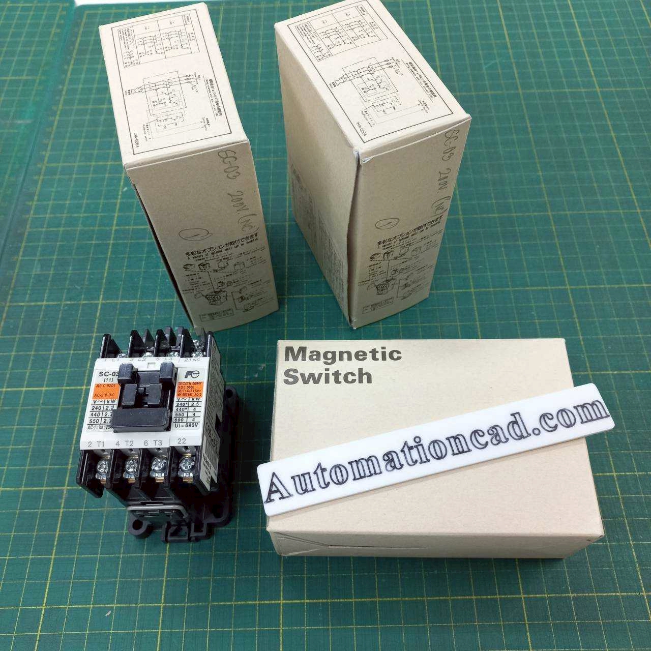 SC-03 CONTACTOR FUJI ELECTRIC แมกเนติก คอนแทคเตอร์ รุ่น SC-03 Coil 220V 3P 1NO 20A Magnetic Switch