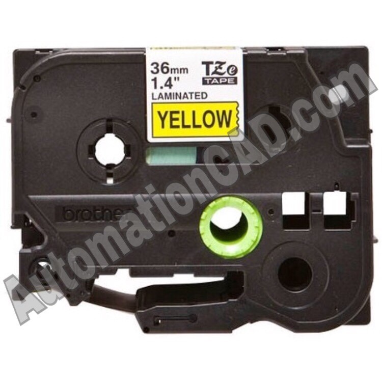 เทปพิมพ์อักษร TZE-661 ขนาด 36 มม. อักษรสีดำพื้นเหลือง แบบเคลือบพลาสติก Brother