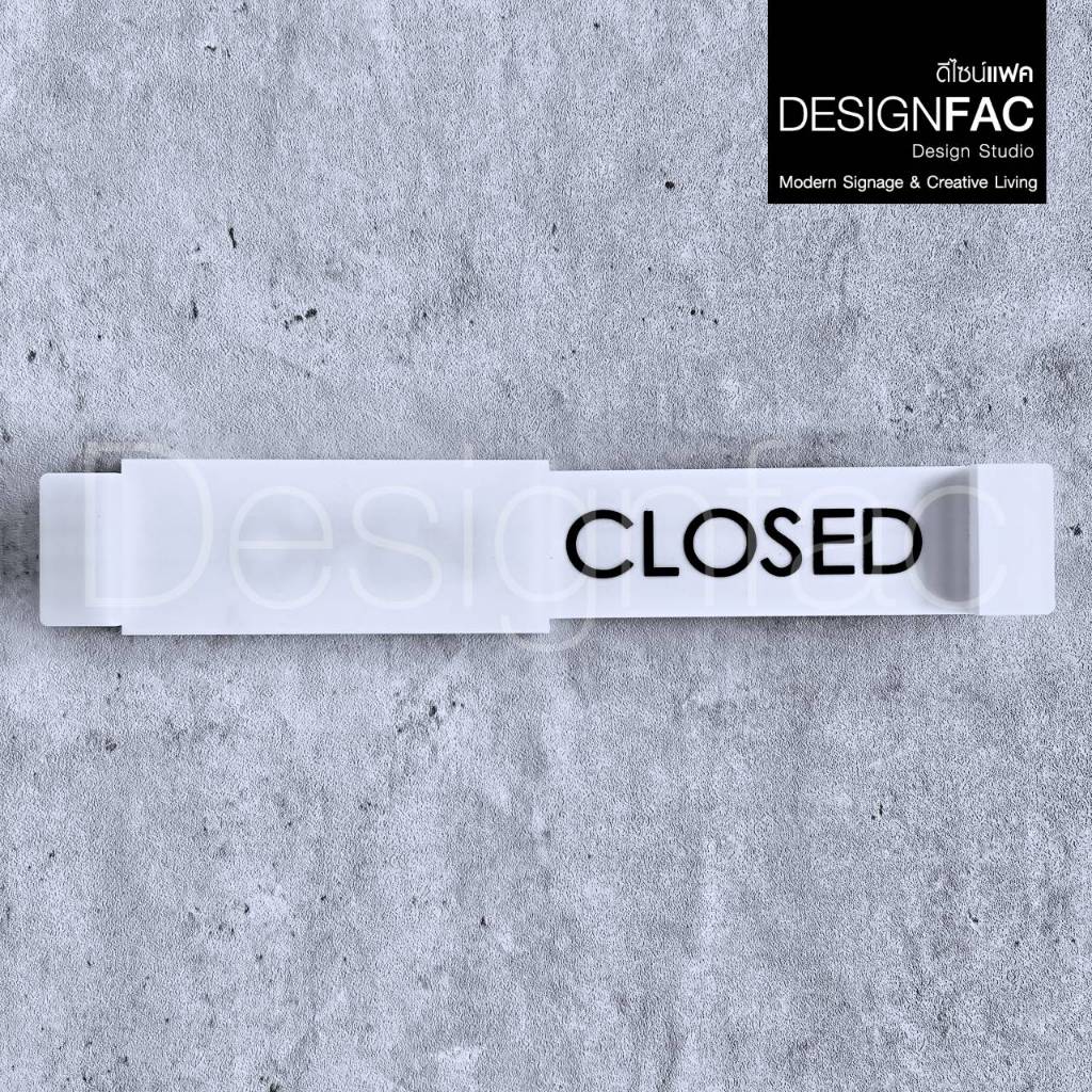 ป้ายเปิดปิดร้าน ป้ายOPEN CLOSED ป้ายเลื่อนติดจากด้านใน ป้ายร้าน โมเดิร์นมินิมอล,Designfac