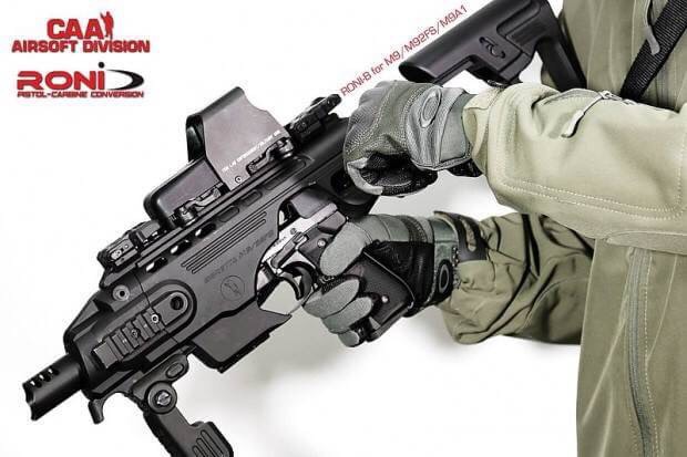New.CAA RONI B M9/M92F/M9A1 Pistol Carbine Conversion Kit in Black ราคาพิเศษ