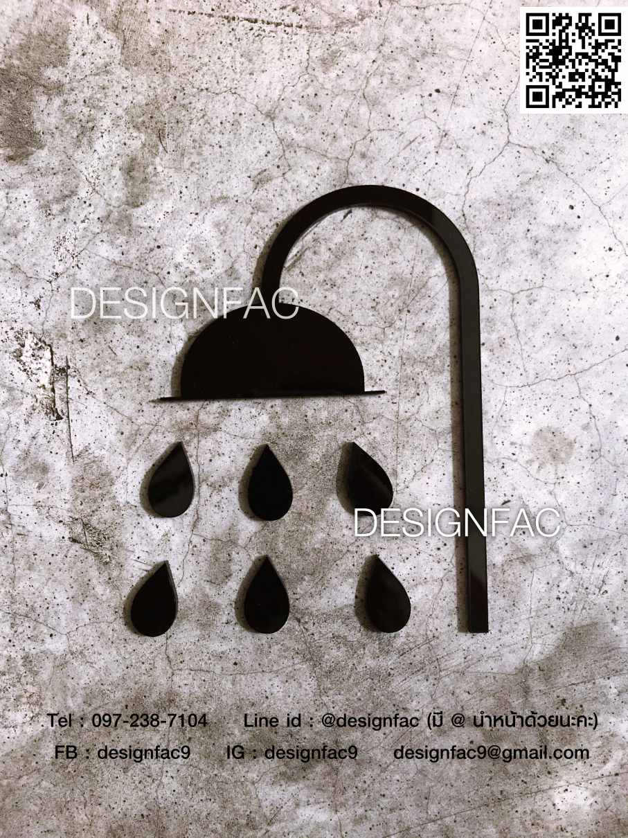 ป้ายห้องอาบนำ้ ป้ายอาบนำ้ ป้ายสัญลักษณ์ต่างๆ โมเดิร์น มินิมอล ,Designfac