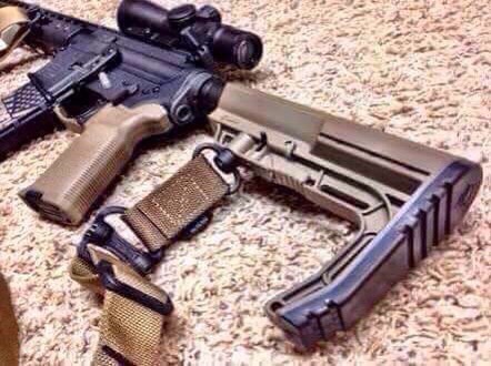 New.สินค้าขายดี พานท้าย M4 Cnmg / 5.56 MFT Battlelink Minimalist Stock Review สีดำ / สีทราย ราคาพิเศษ