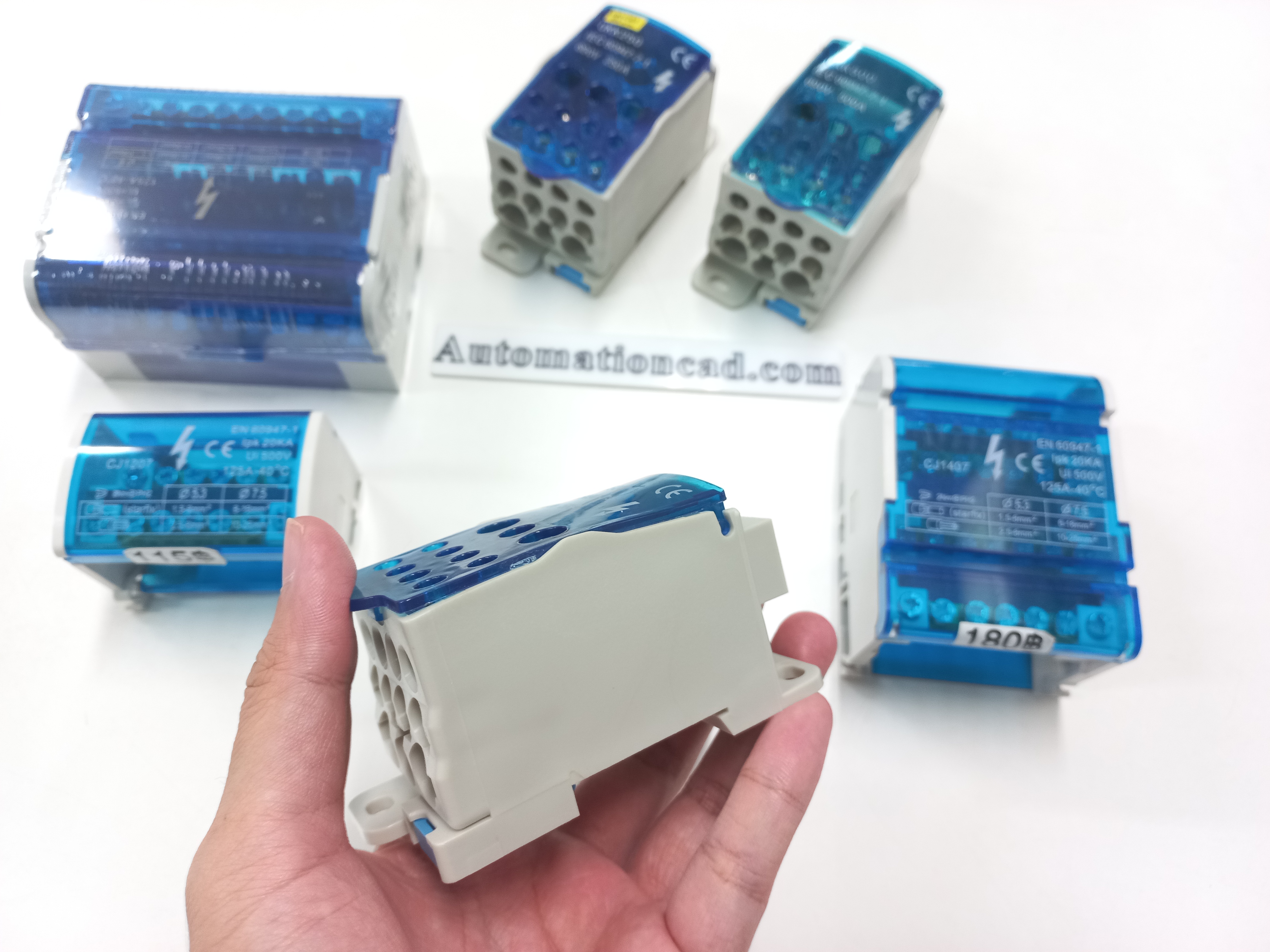 BAR กระจายไฟฟ้า 500A แบบเดี่ยว มีฝาปิด น่าใช้