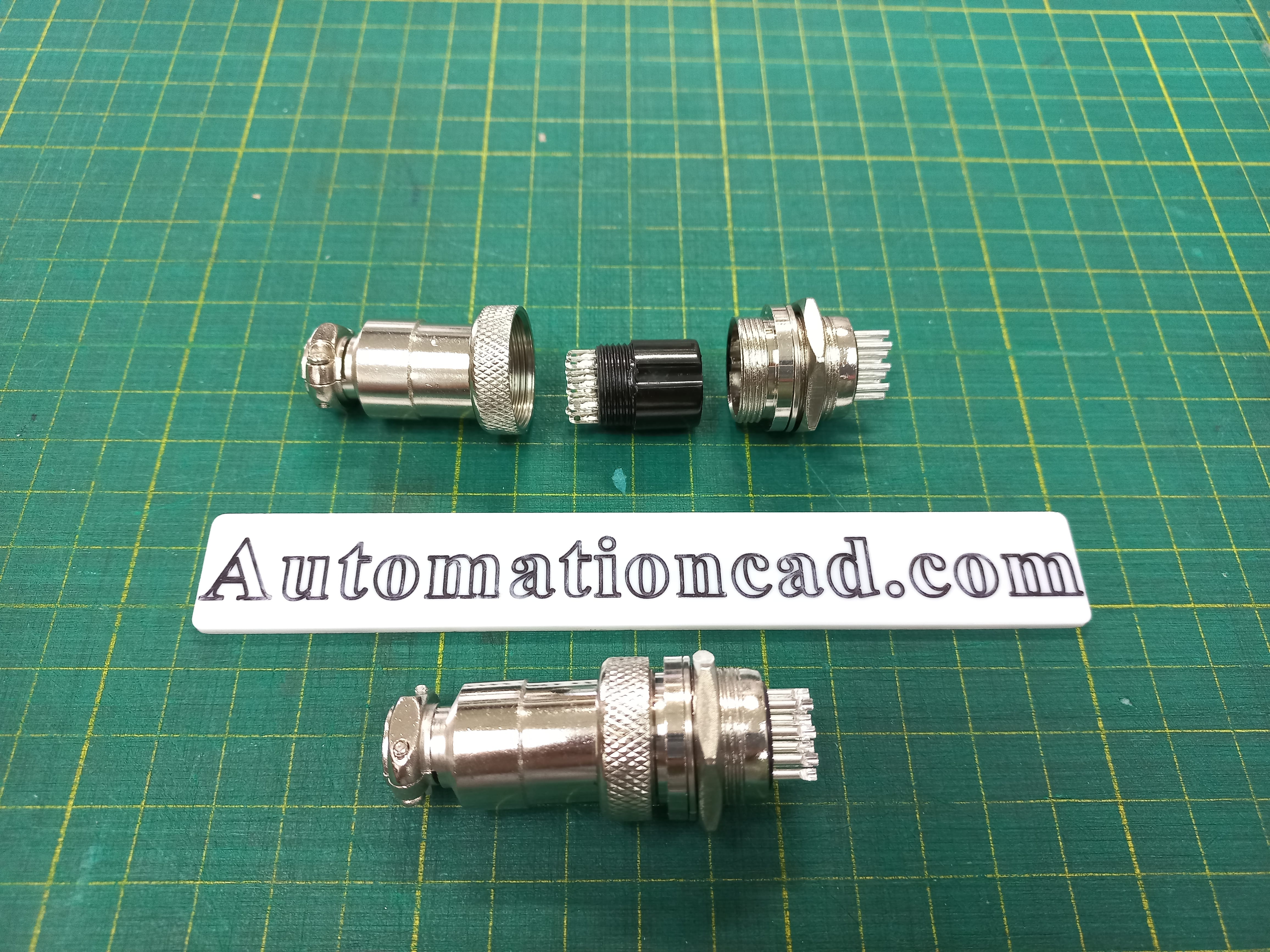 คอนเนคเตอร์ 10 Pins แบบตรง ตัวผู้+ตัวเมีย Connector เกลียว 20 มิล