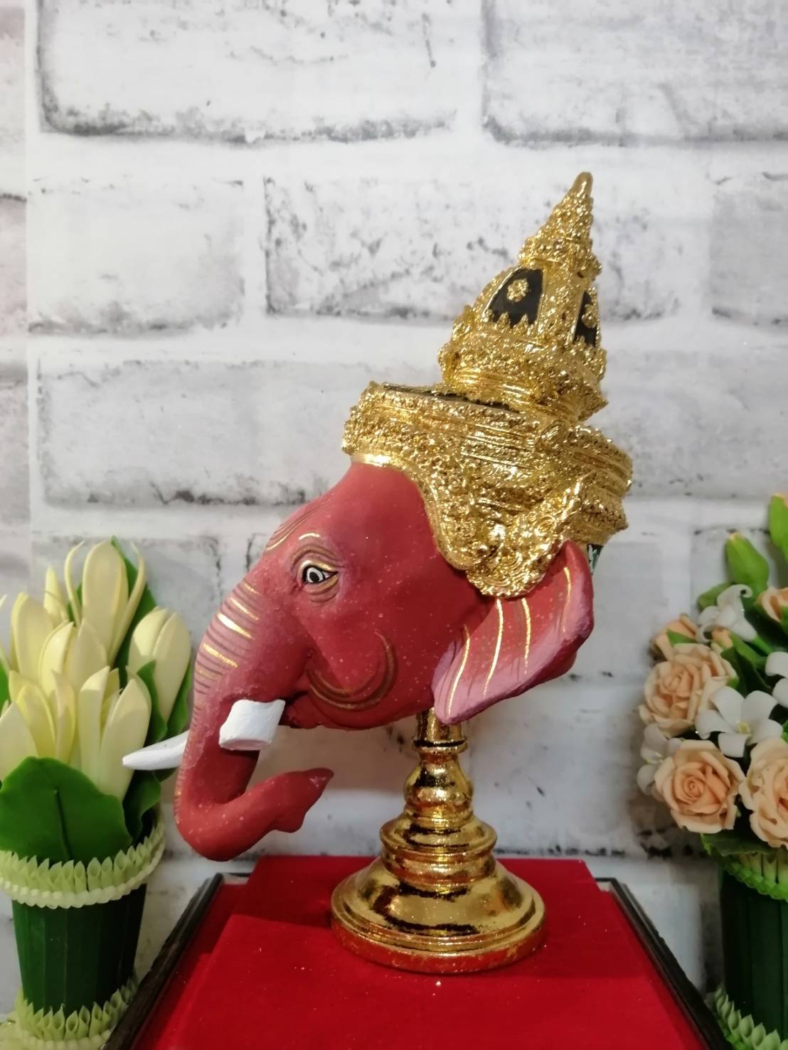 พระพิฆเนศ ขนาดกลาง เรซิ่น พร้อมฐานปิดทอง