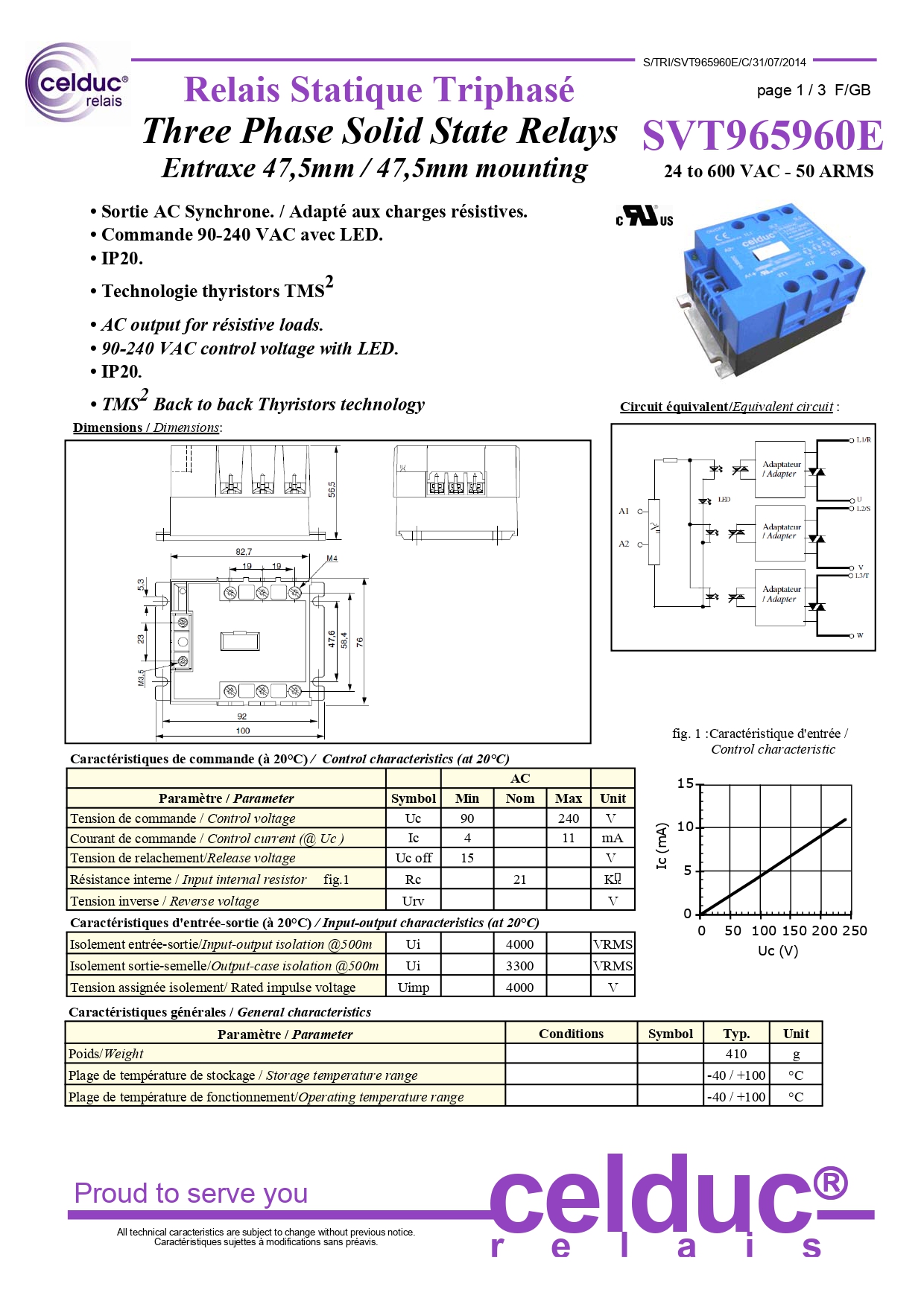 โซลิดสเตต พร้อมฮีทซิงค์ CELDUC SVT965960E Heat shrink อลูมิเนียมระบายความร้อน