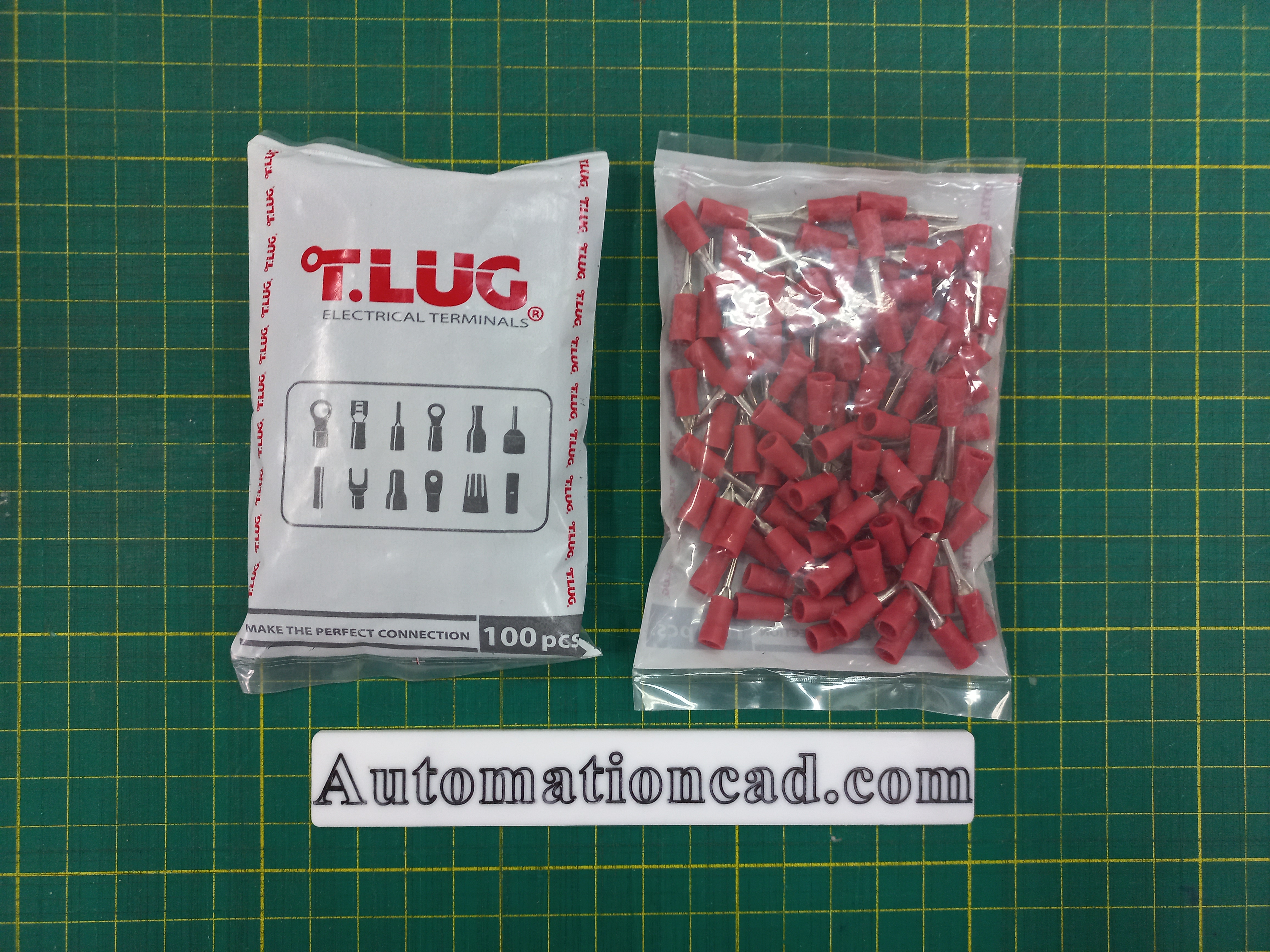 หัวเสียบก้านไม้ขีด แบบกลมหุ้ม สีแดง PIN 1.5 AF TLUG ใช้กับสาย 1.5 sq.mm (100 ชิ้น/ห่อ)