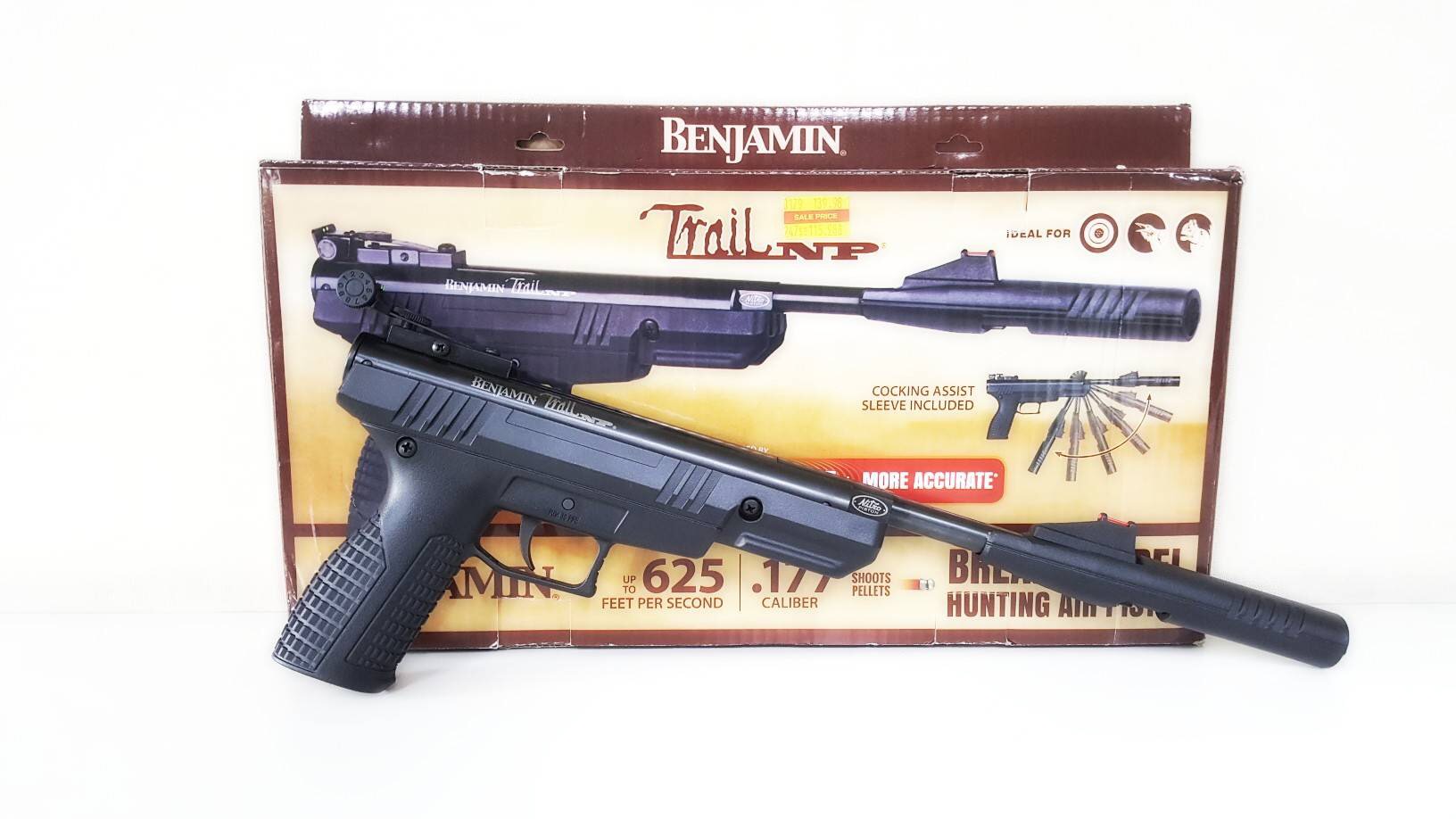 New.ปืนอัดลมBenjamin Trail NP .177cal. Pistol เบอร์ 1 ✔แรง 625Fps. ✔ระบบเซฟล็อกไก ✔พร้อมศูนย์หน้า-หลัง ✔หักลำกล้องยิงทีละนัด ✔ระบบหักลำโช๊คแก๊ส Nitro ราคาพิเศษ