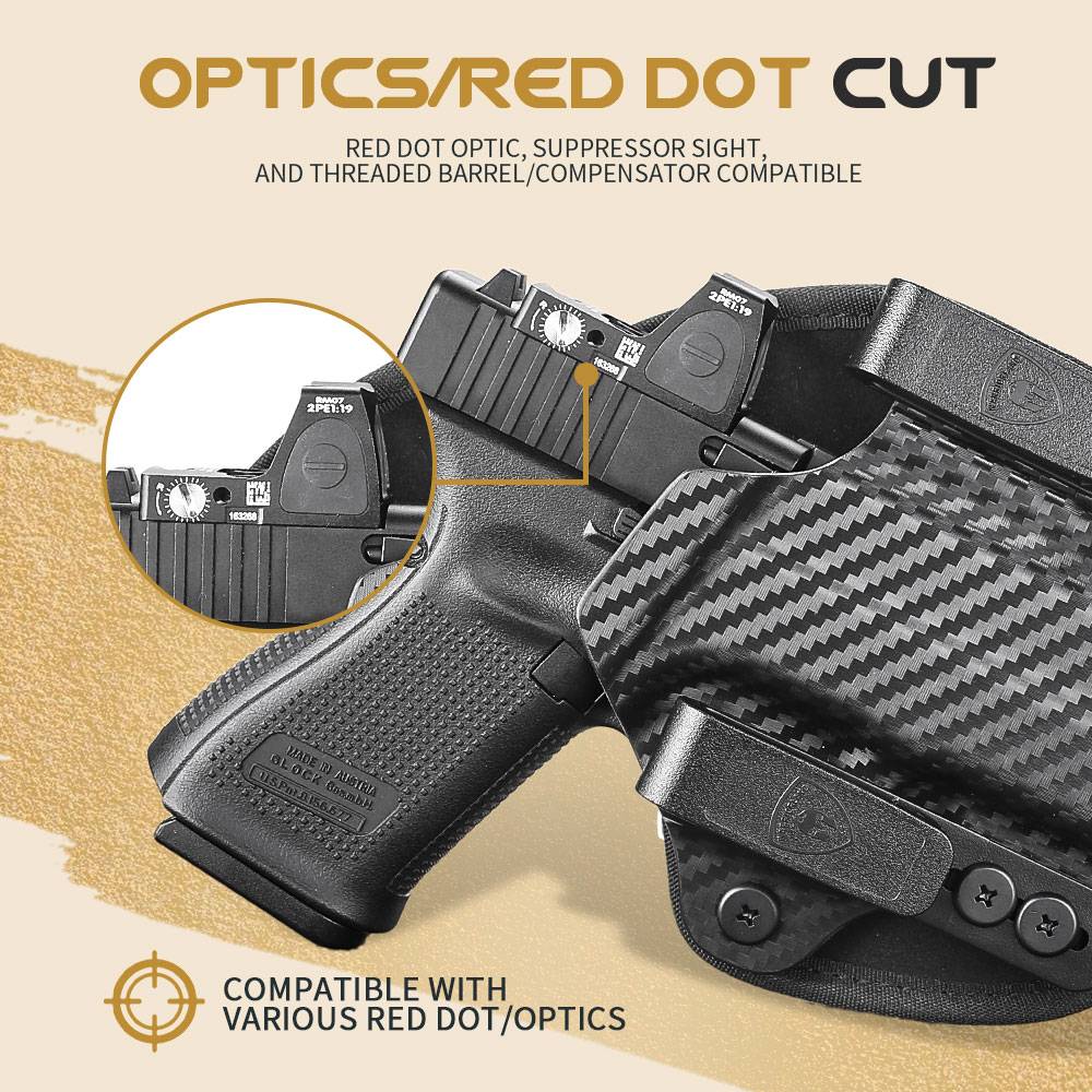 New. ซองพกใน Universal (Carbon Fiber+ Nylon) Warriorland Warriorland IWB Universal Hybrid Carbon Fiber&Nylon Holster ⭕ใช้งานได้กับ Compact & Full size หลากหลายรุ่น ตามตารางในภาพประกอบ ⭕ ปรับใช้ เพียงปรับสกรู 5 จุด ให้กระชับตามต้องการ ⭕ซองผลิตจาก Carbon Fi