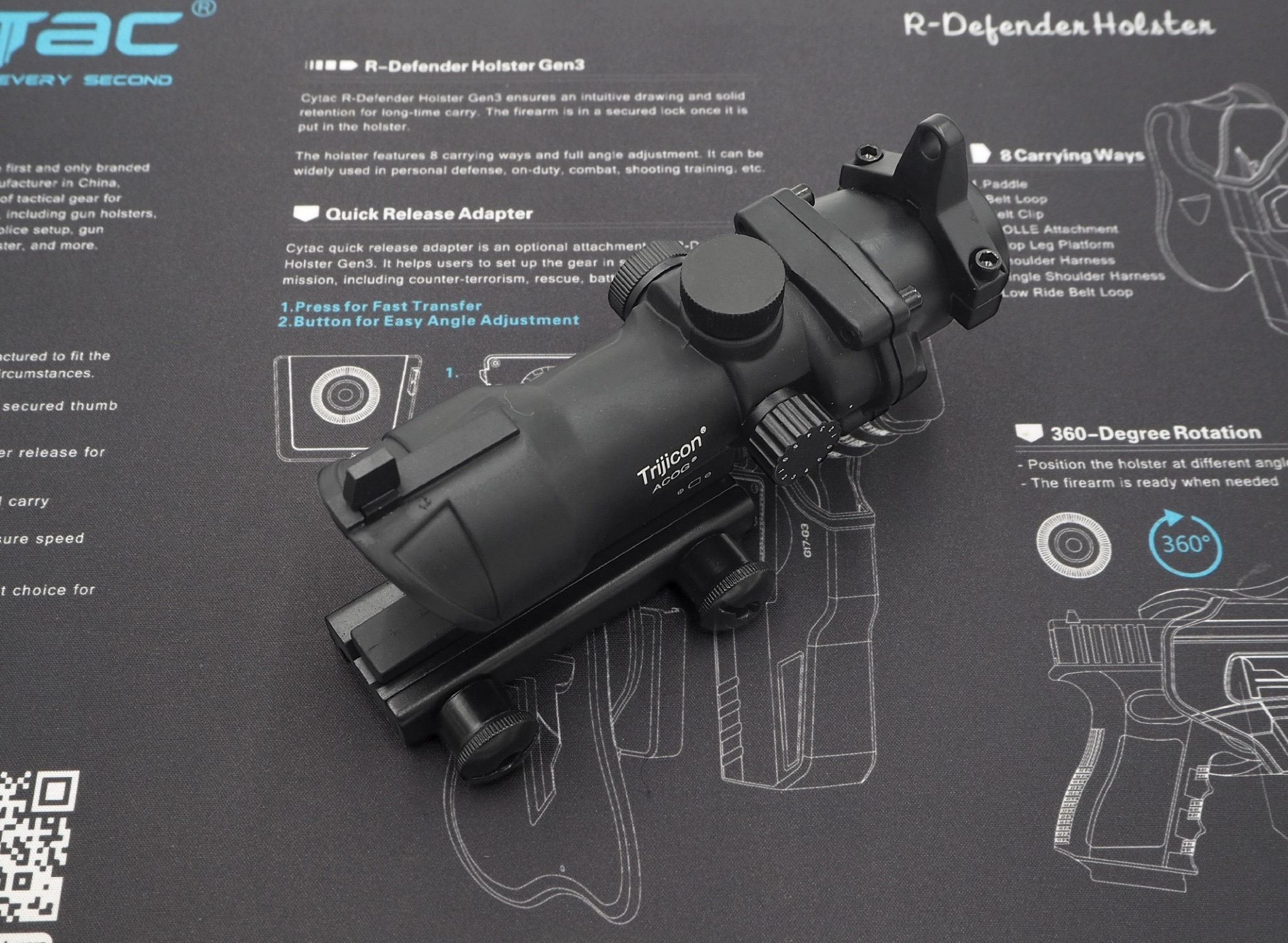 New.ดอท ACOG 1*32 ( ACOG 1*32 Red Dot ) ◾เฟรมผลิตจากอลูมิเนียมแข็งแรง ◾ดอทเล็ง ปรับได้ 2 สี แดง / เขียว ◾ปรับความเข้มดอทได้หลายระดับ ◾ปรับตำแหน่งดอท สูงต่ำ/ซ้ายขวา ได้ ◾ใช้ถ่าน LR936 * 3 ก้อน ◾ขาจับรางขนาด 20 mm. ◾ขนาด 7.5 * 15.5 cm.