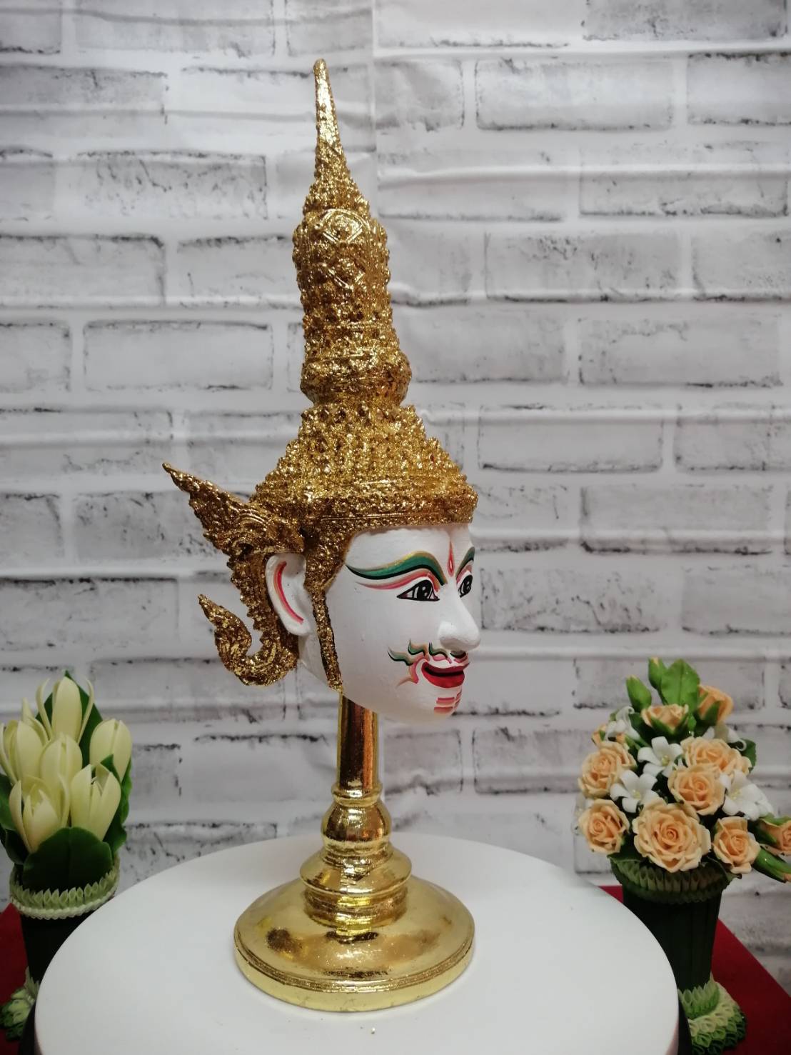 เศียรครู พระอิศวร ขนาด 5 นิ้ว พร้อมฐานปิดทอง