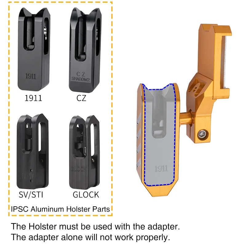 New.ซองปืน IPSC ทรง Double A ตัวล็อคโกร่งไกมี4รุ่นให้เลือก รุ่น Glock รุ่น M1911 รุ่น SV สำหรับ Hi-Capa 5.1/4.3 และ STI 2011 รุ่น CZ CZ Shadow2