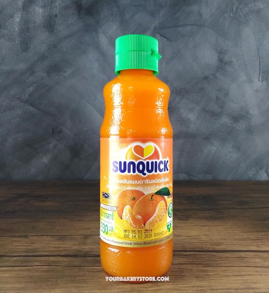 นํ้าส้มแมนดาริน ชนิดเข้มข้น ตรา ซันควิก (SUNQUICK) 330ml. (ฝาเขียว)