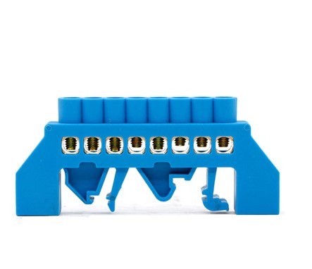 BAR กระจายไฟฟ้า 1 แถว 8 ช่อง แบบเกาะราง BAR GROUND บาร์กราวด์