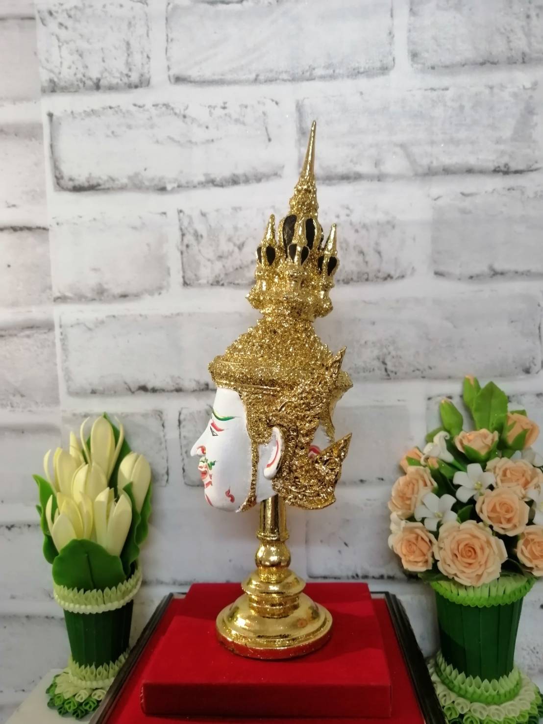 พระปัญจะสิงขร ขนาดกลาง เรซิ่นปิดทอง พร้อมฐานปิดทอง