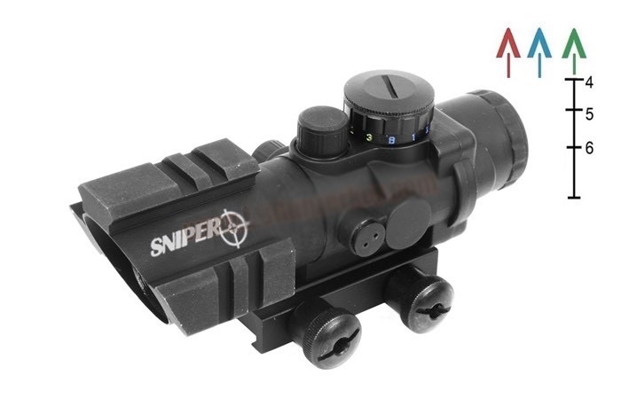 กล้อง Scope Sniper 4x32 Compact CQB มีราง 3 ด้าน