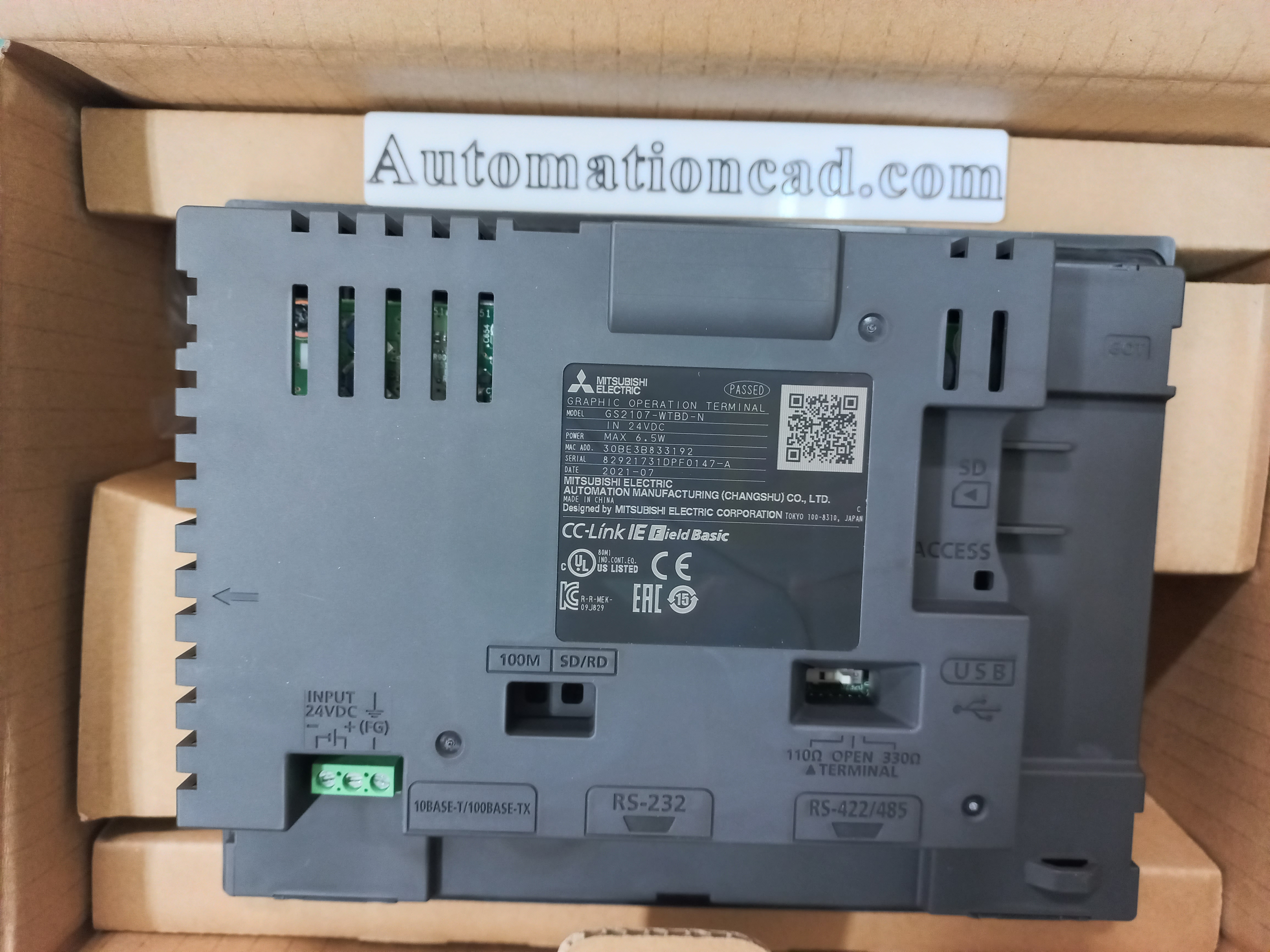 จอTOUCHSCREEN MITSUBISHI รุ่น GS2107-WTBD-N หน้าจอ 7 นิ้ว เชื่อมต่อ PLC